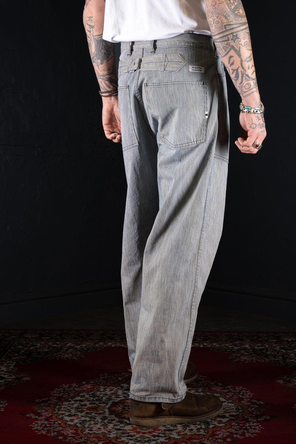 BZEN AHOY - M.1198 L30-MIDDLEMAST RELAX TAPERED NAVAL INSPIRED PANT-11.5oz-E1 TE INDIGO STRIPE