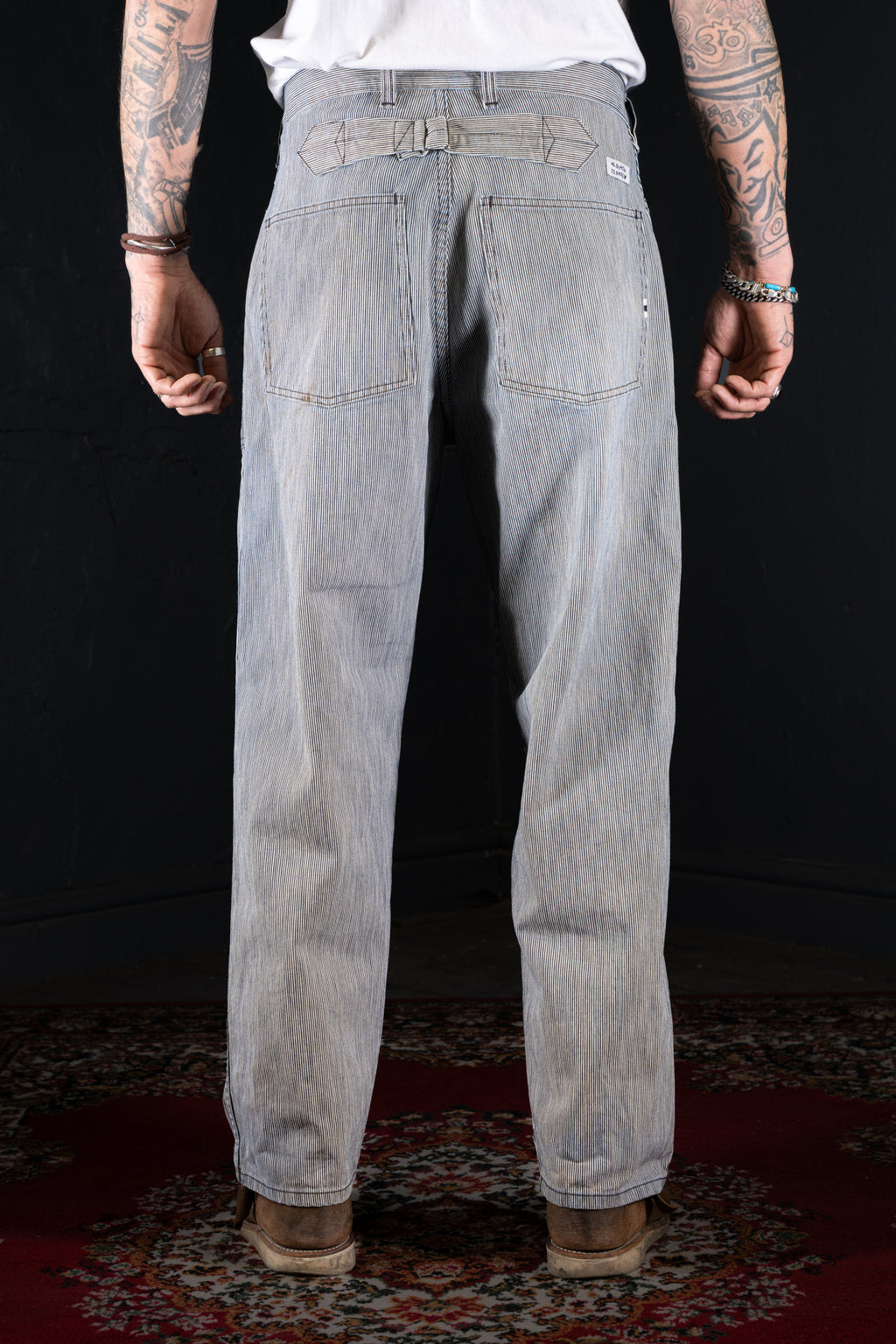 BZEN AHOY - M.1198 L30-MIDDLEMAST RELAX TAPERED NAVAL INSPIRED PANT-11.5oz-E1 TE INDIGO STRIPE