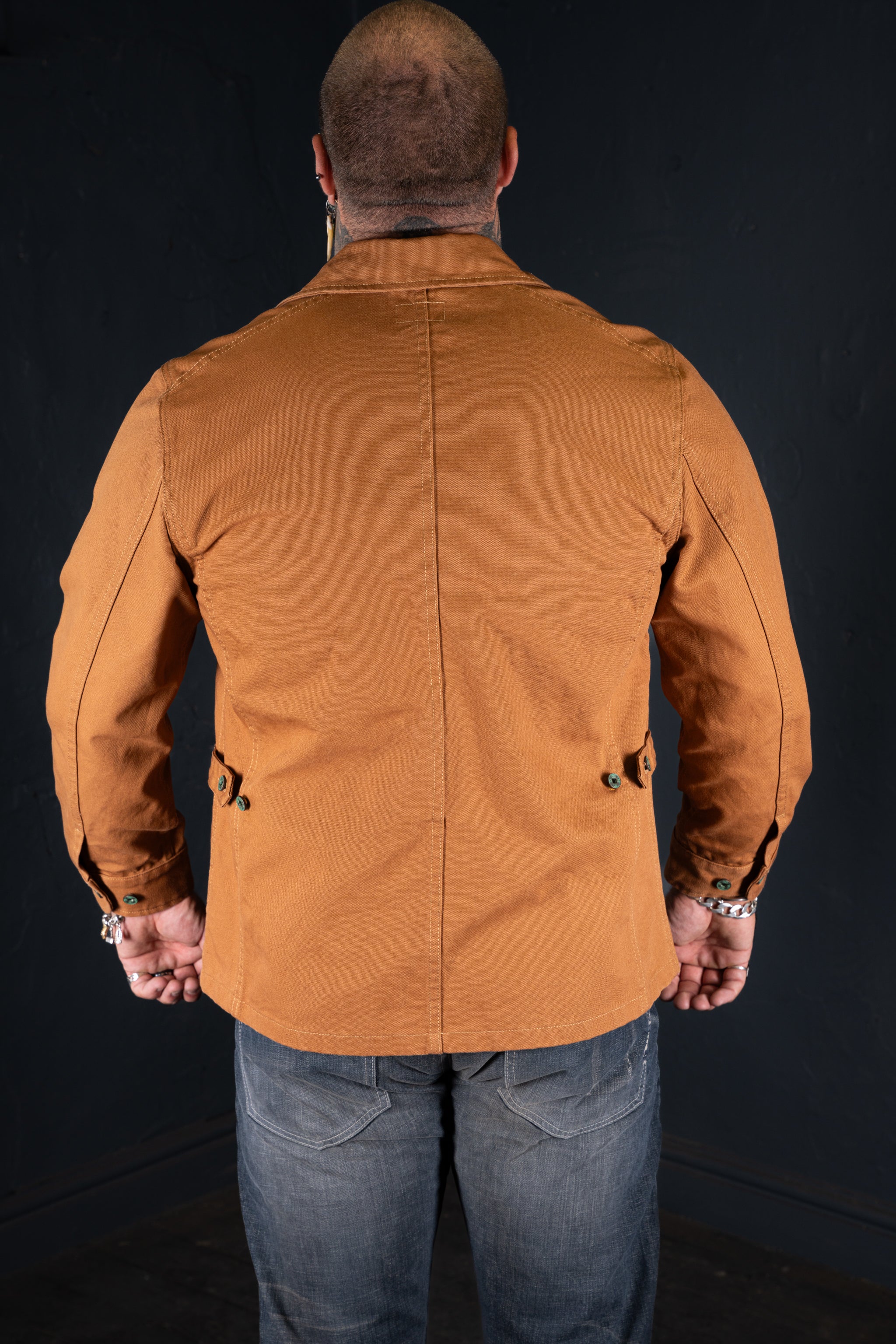 BZEN M.3438R TY-CR REGULAR FIT VINTAGE INSPIRED CANVAS CHORE JACKET-12.5OZ-E0 RUST