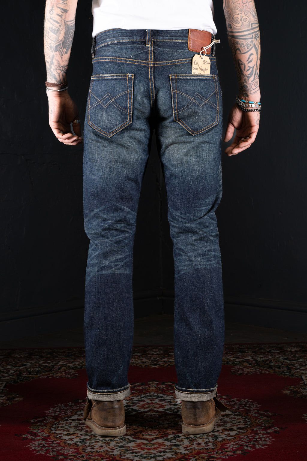 BZEN M.1258-BILLY SLIM STRAIGHT- 13.5oz- SELVEDGE- BLACK SEA