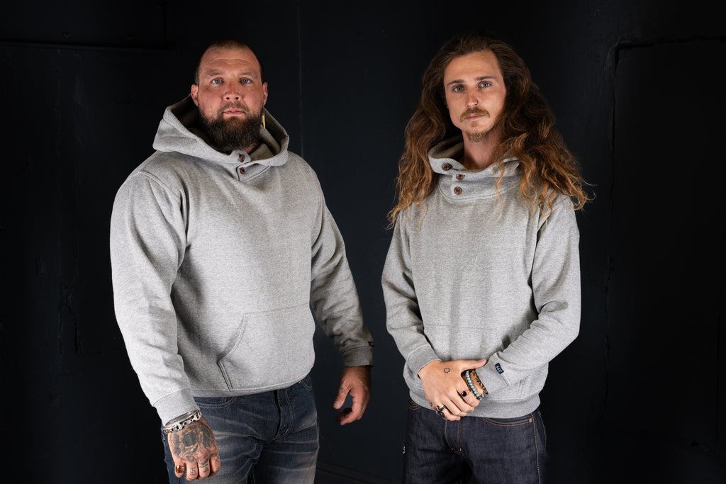 DDL 306-THE HOD3 LONG SLEEVE 3 BUTTON KANGAROO FLEECE HOODIE