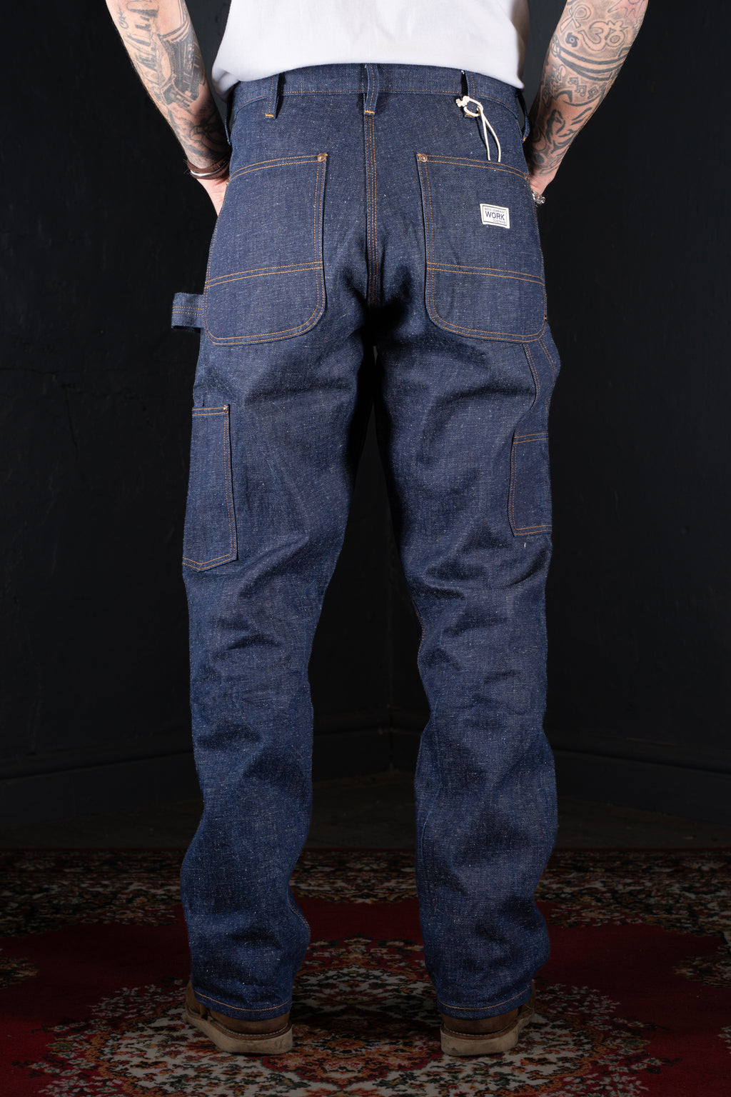BZEN M.1279 JETHRO-ReHASH DOUBLE PANEL FRONT 6 POCKET RECYCLED COTTON DENIM PAINTER JEAN-12.5oz-HRH INDIGO