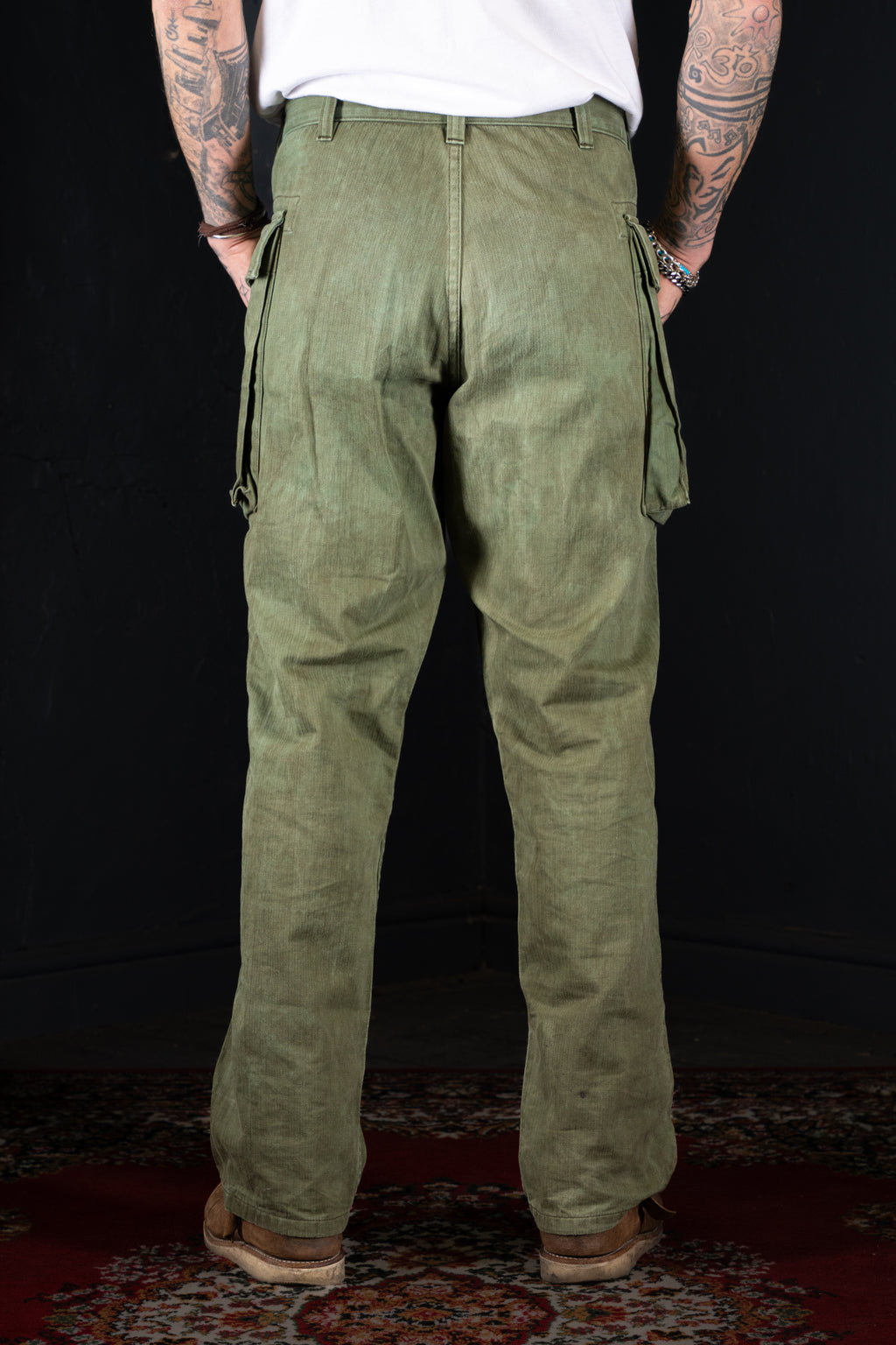 BZEN M.1119R L32 RANGER-HBT4 REGULAR FIT USMC INSPIRED 4 POCKET HBT VEGGIE DYED PANT-7OZ-E0 MOSS GREEN
