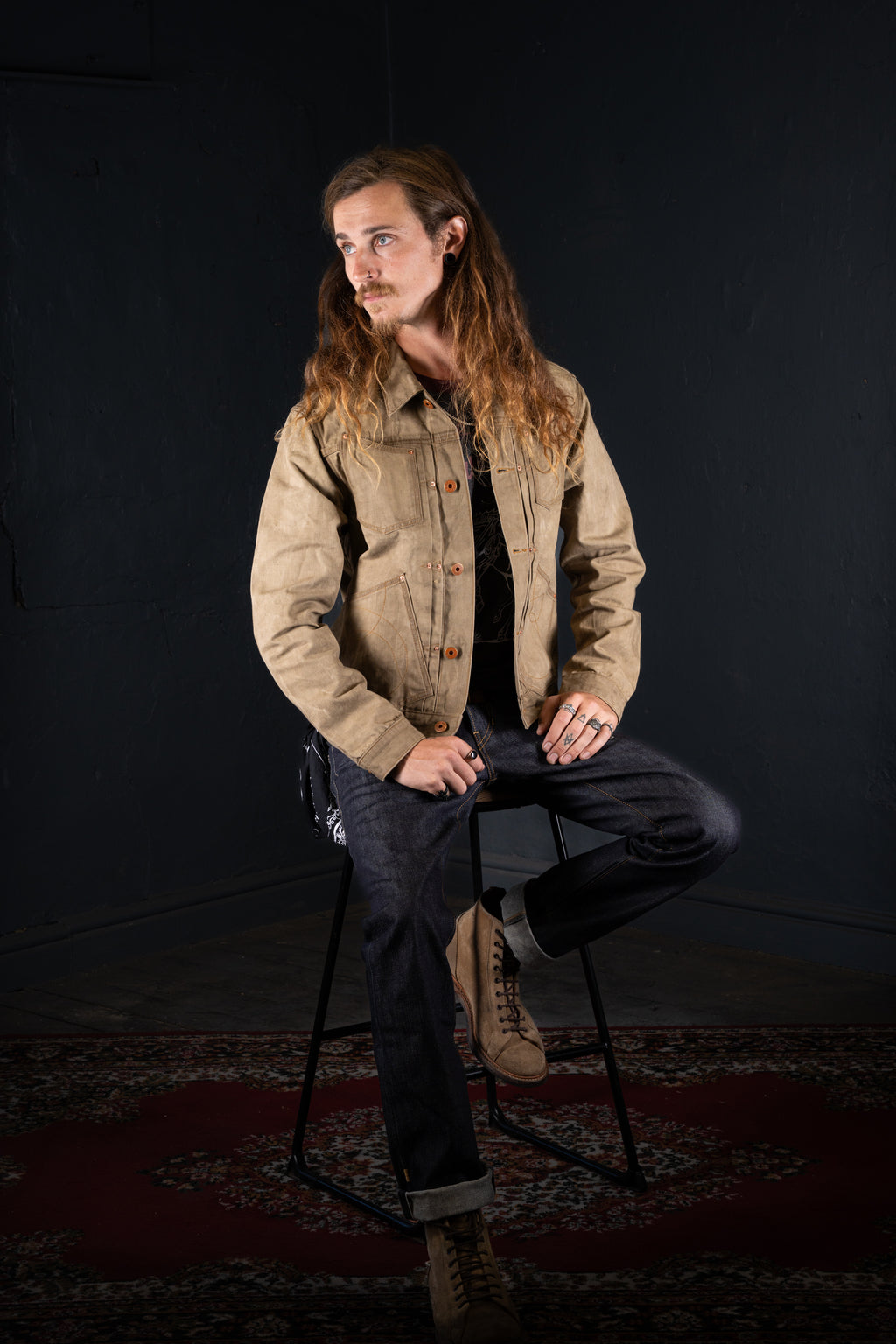 BZEN M.3131-PABLO REGULAR FIT 4 POCKET PLEATED JACKET-12oz-CANVAS-E0 MOSS GREEN