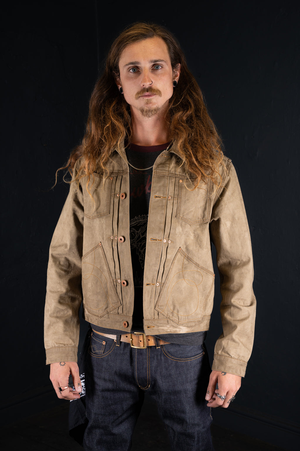 BZEN M.3131-PABLO REGULAR FIT 4 POCKET PLEATED JACKET-12oz-CANVAS-E0 MOSS GREEN