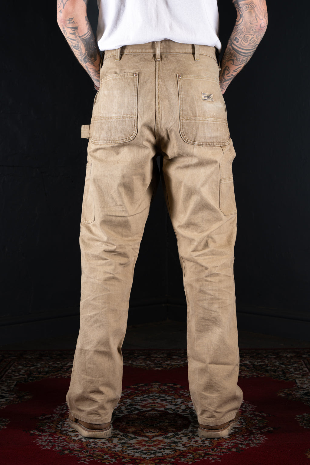 BZEN M.1279 JETHRO-CSW DOUBLE PANEL FRONT 6 POCKET DENIM PAINTER VEGGIE DYED CANVAS JEAN-12oz-E0 SEAWEED