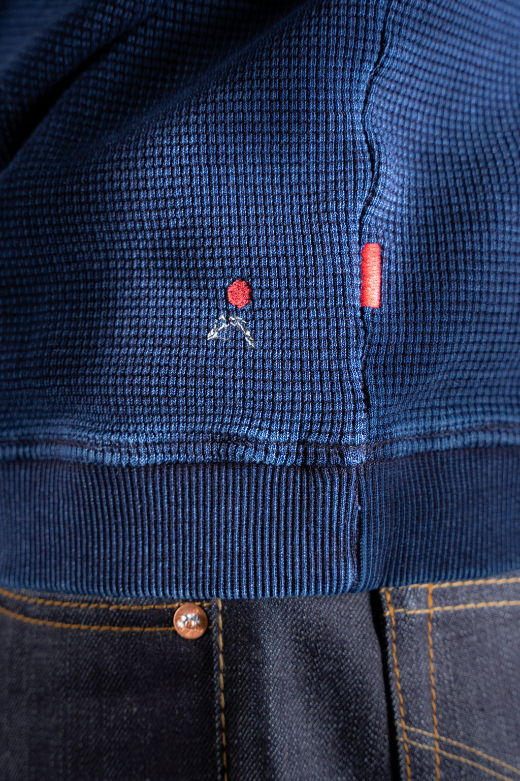 BZEN BLU BLU - M.3023 MARINER REGULAR FIT SHAWL COLLAR KNIT TOP-E1 DARK INDIGO