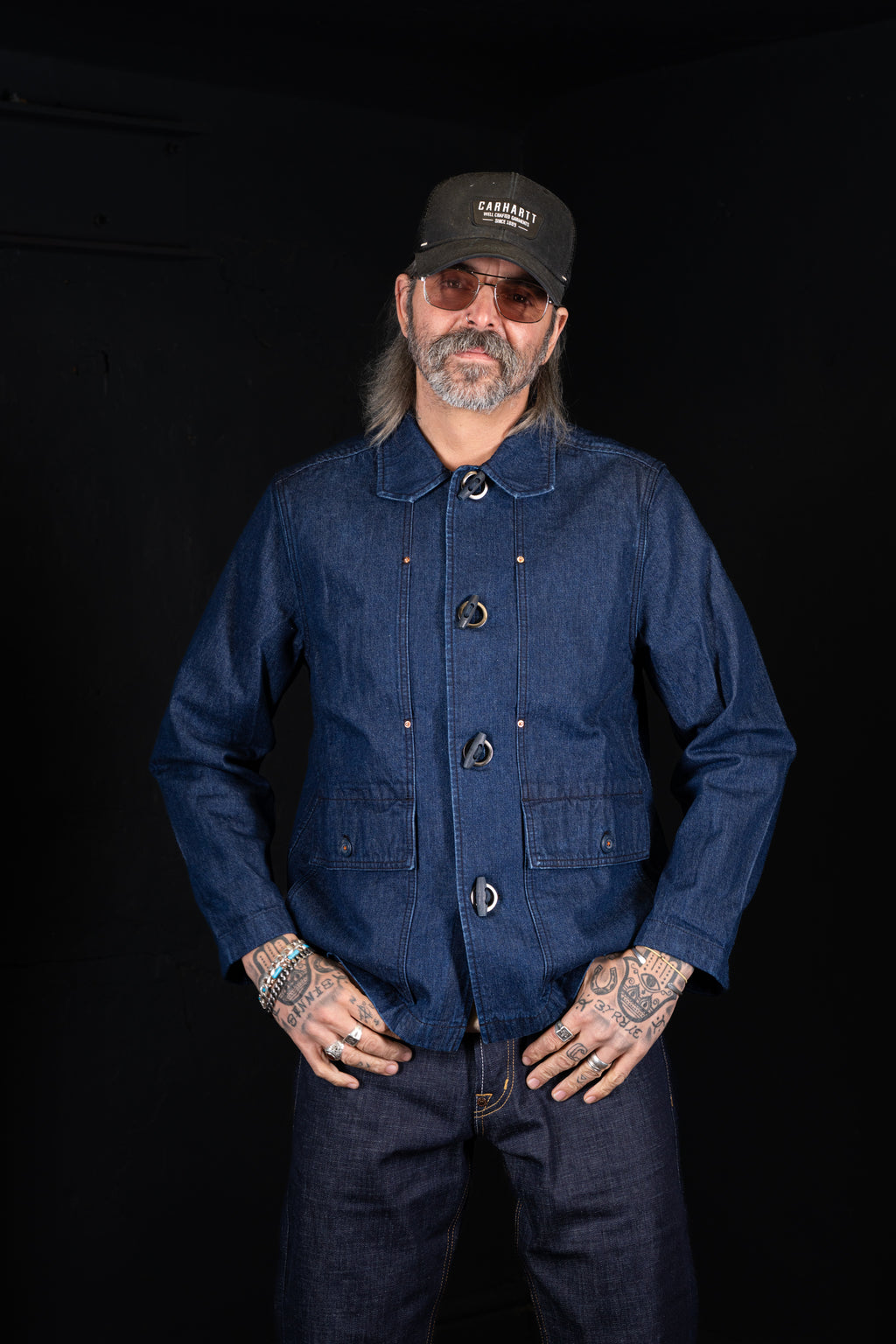 BZEN M.3195-BRETON REGULAR FIT 6 POCKET DENIM JACKET-12oz-E0 RINSE INDIGO