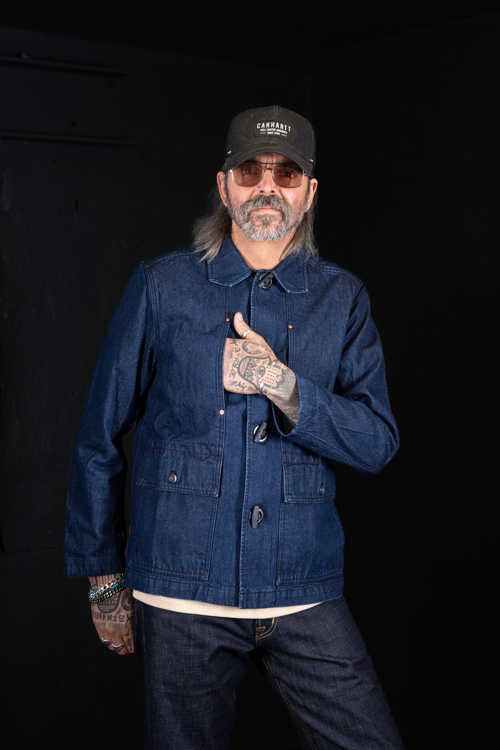 BZEN M.3195-BRETON REGULAR FIT 6 POCKET DENIM JACKET-12oz-E0 RINSE INDIGO