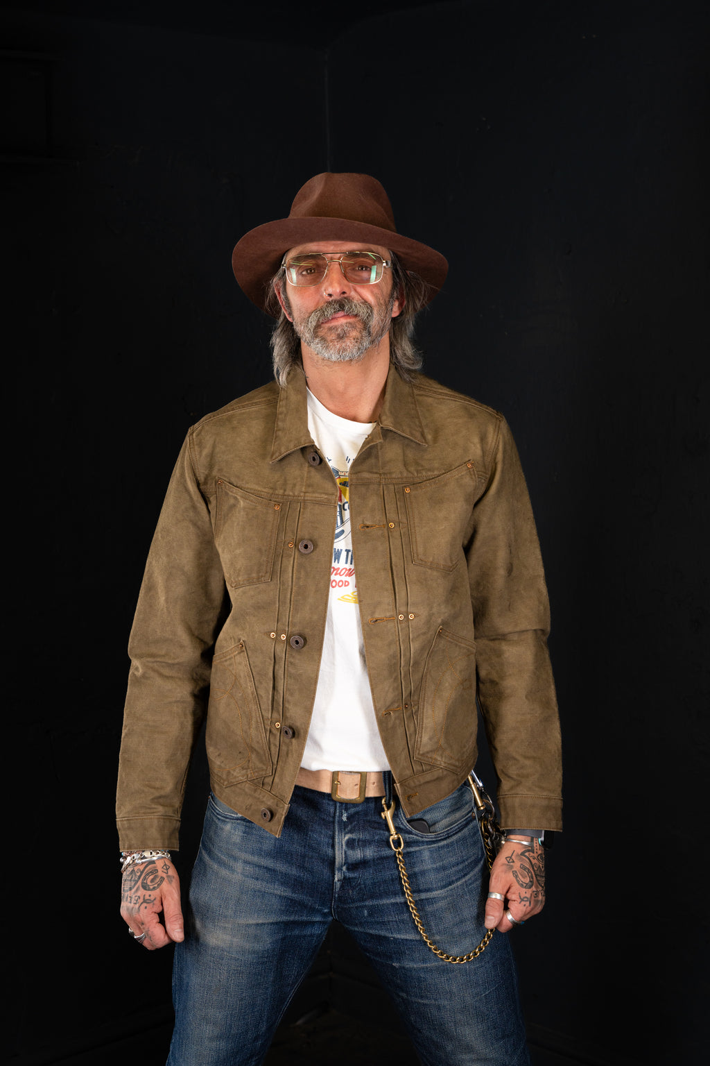 BZEN M.3131-PABLO REGULAR FIT 4 POCKET PLEATED JACKET-12oz-CANVAS-E0 MOSS GREEN