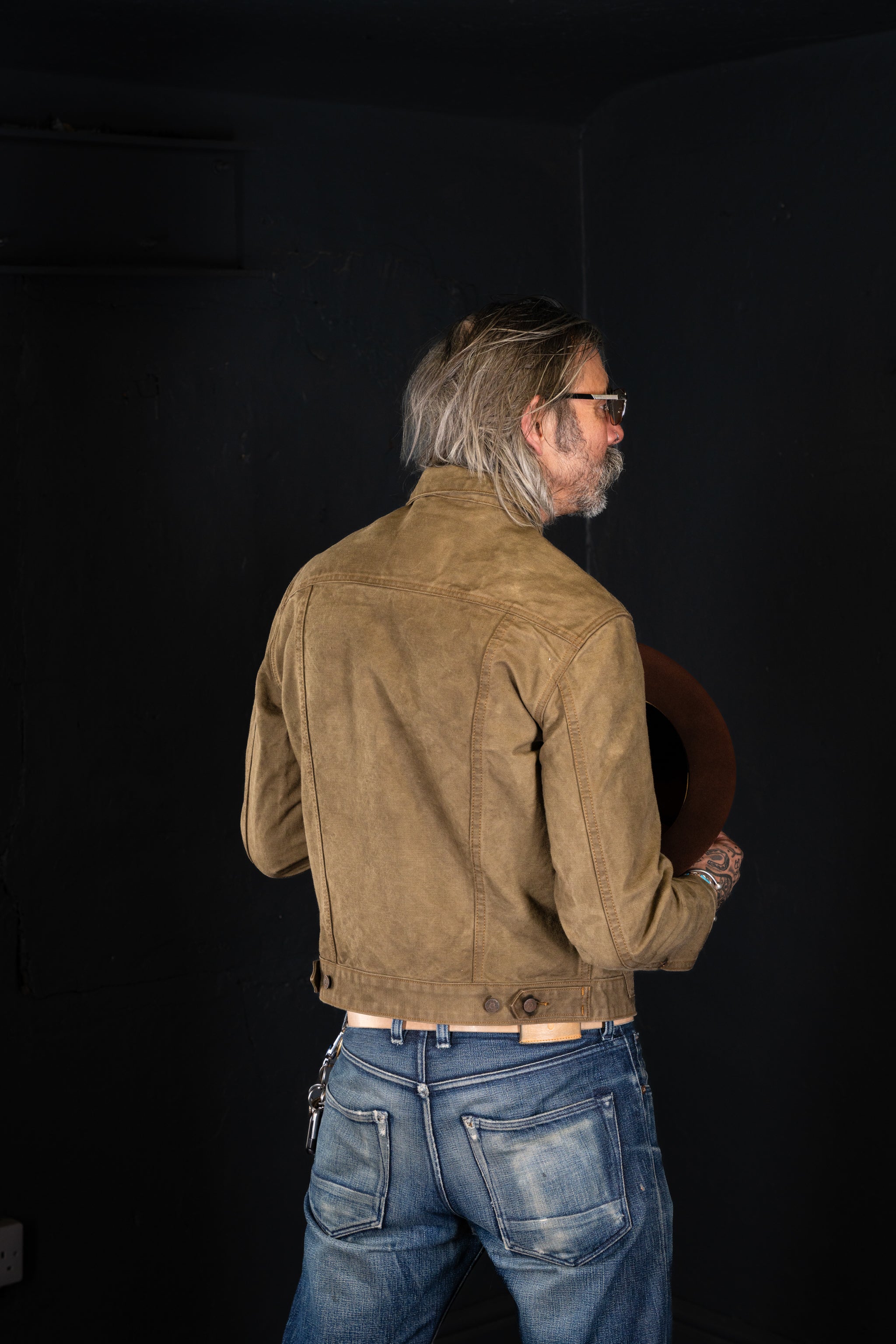 BZEN M.3131-PABLO REGULAR FIT 4 POCKET PLEATED JACKET-12oz-CANVAS-E0 MOSS GREEN