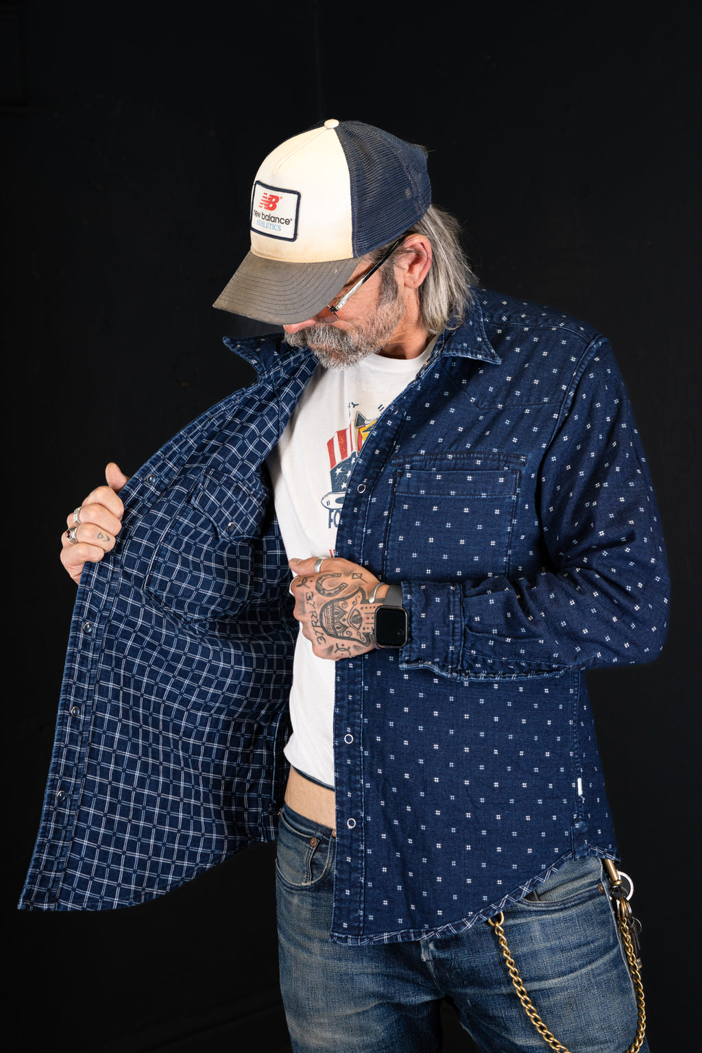 BZEN M.3239R- JESSE-R REGULAR FIT REVERSIBLE WESTERN SHIRT- E3 DUFFER CHECK