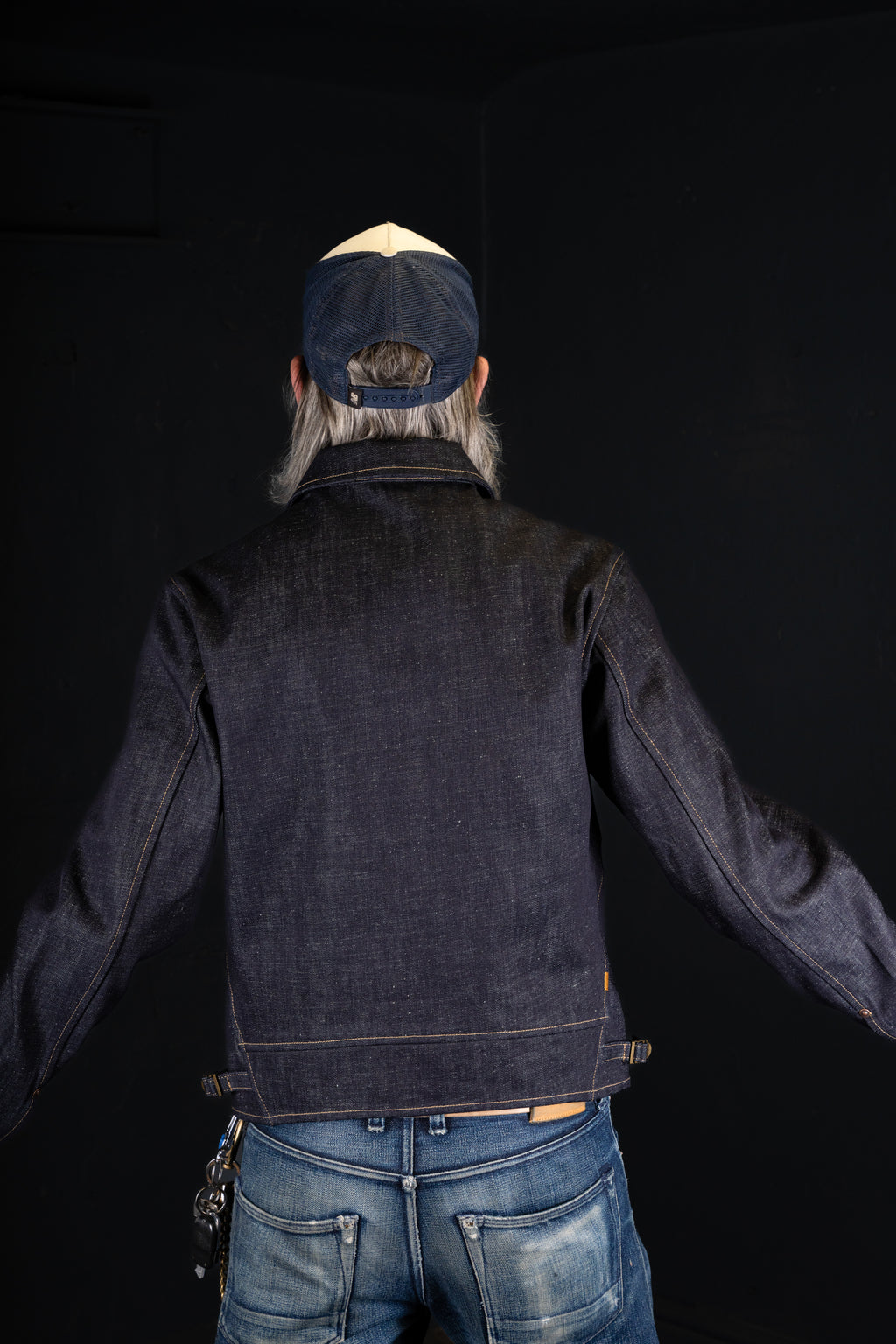 BZEN M.3139-PEDRO REGULAR FIT 4 POCKET DOUBLE FRONT PANEL JACKET-13oz ORGANIC-RAW INDIGO