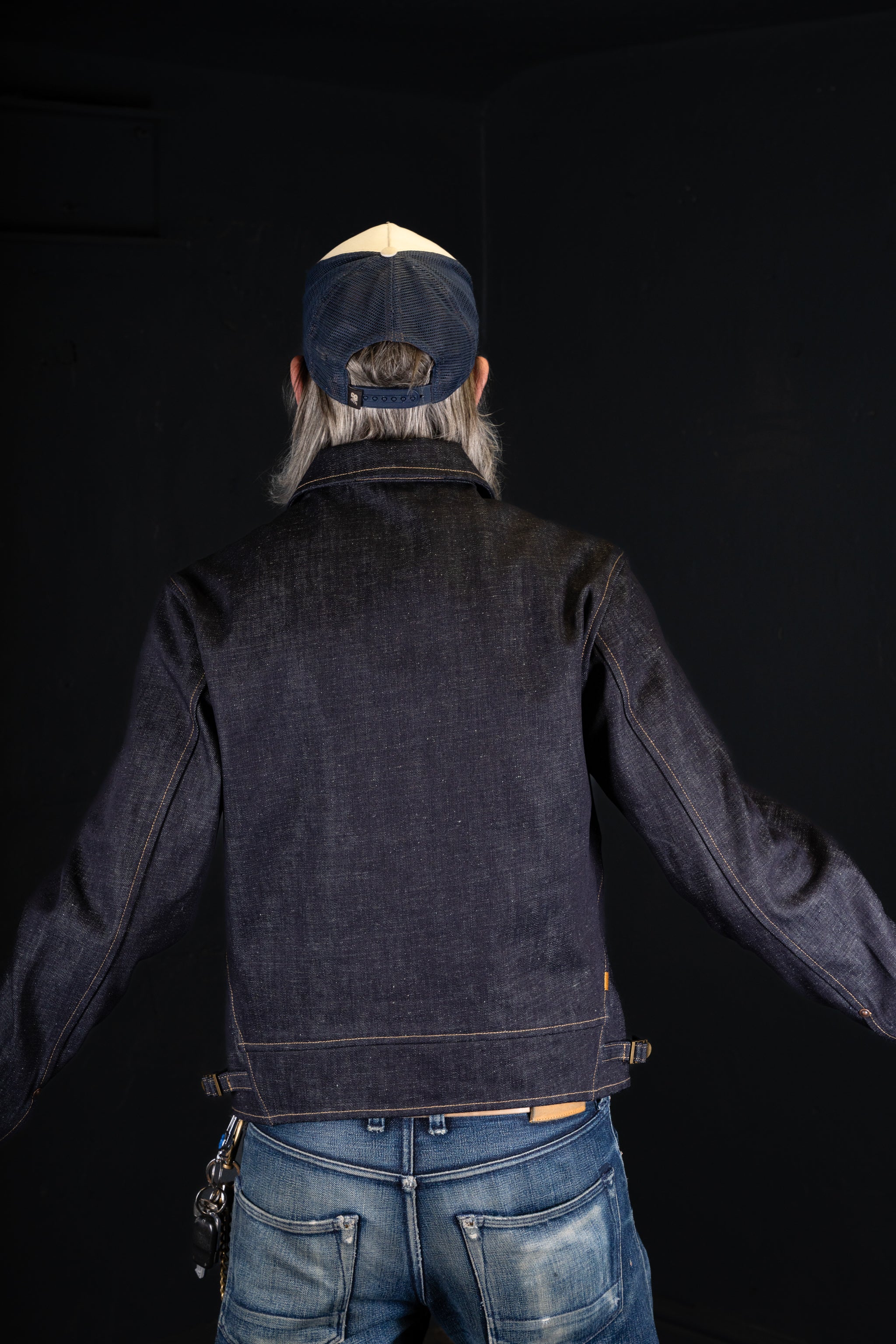 BZEN M.3139-PEDRO REGULAR FIT 4 POCKET DOUBLE FRONT PANEL JACKET-13oz ORGANIC-RAW INDIGO