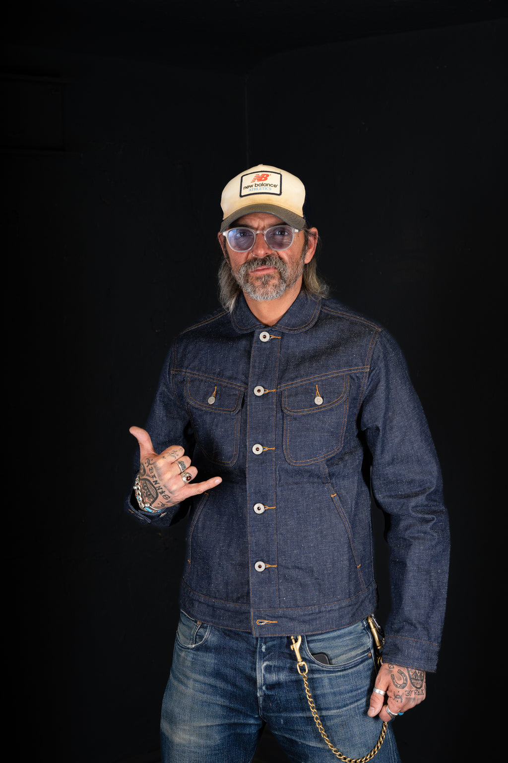 BZEN M.3139RR GARCIA-REHASH REGULAR FIT 4 POCKET RECYCLED COTTON JACKET-12.5OZ-RAW ROYAL BLUE