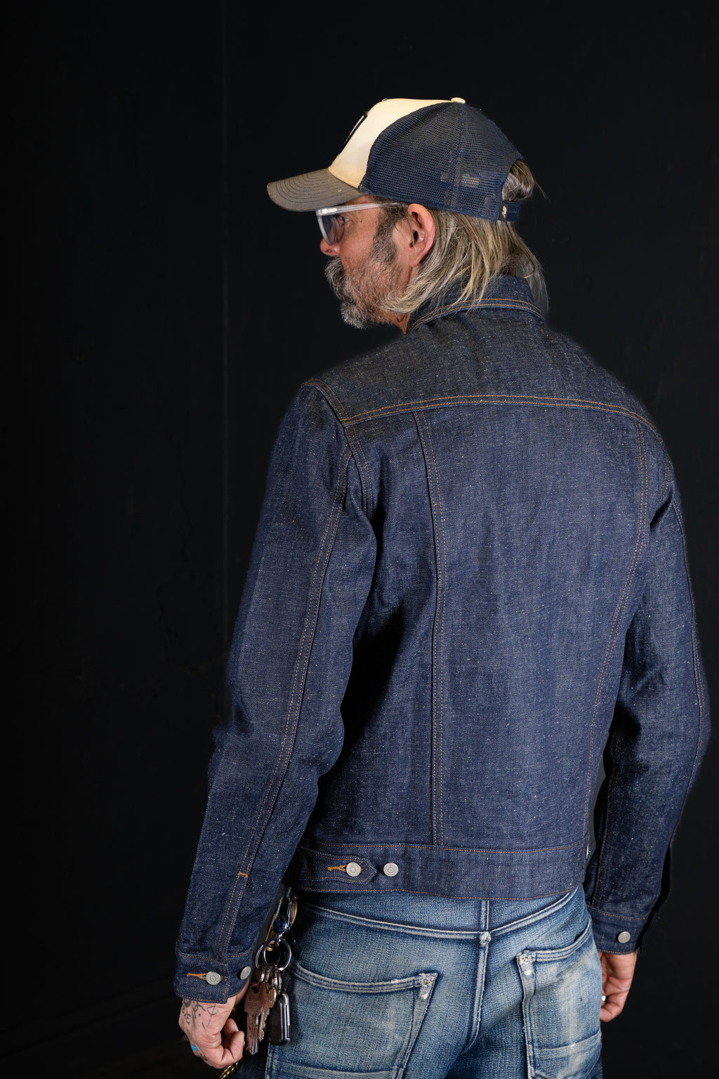 BZEN M.3139RR GARCIA-REHASH REGULAR FIT 4 POCKET RECYCLED COTTON JACKET-12.5OZ-RAW ROYAL BLUE