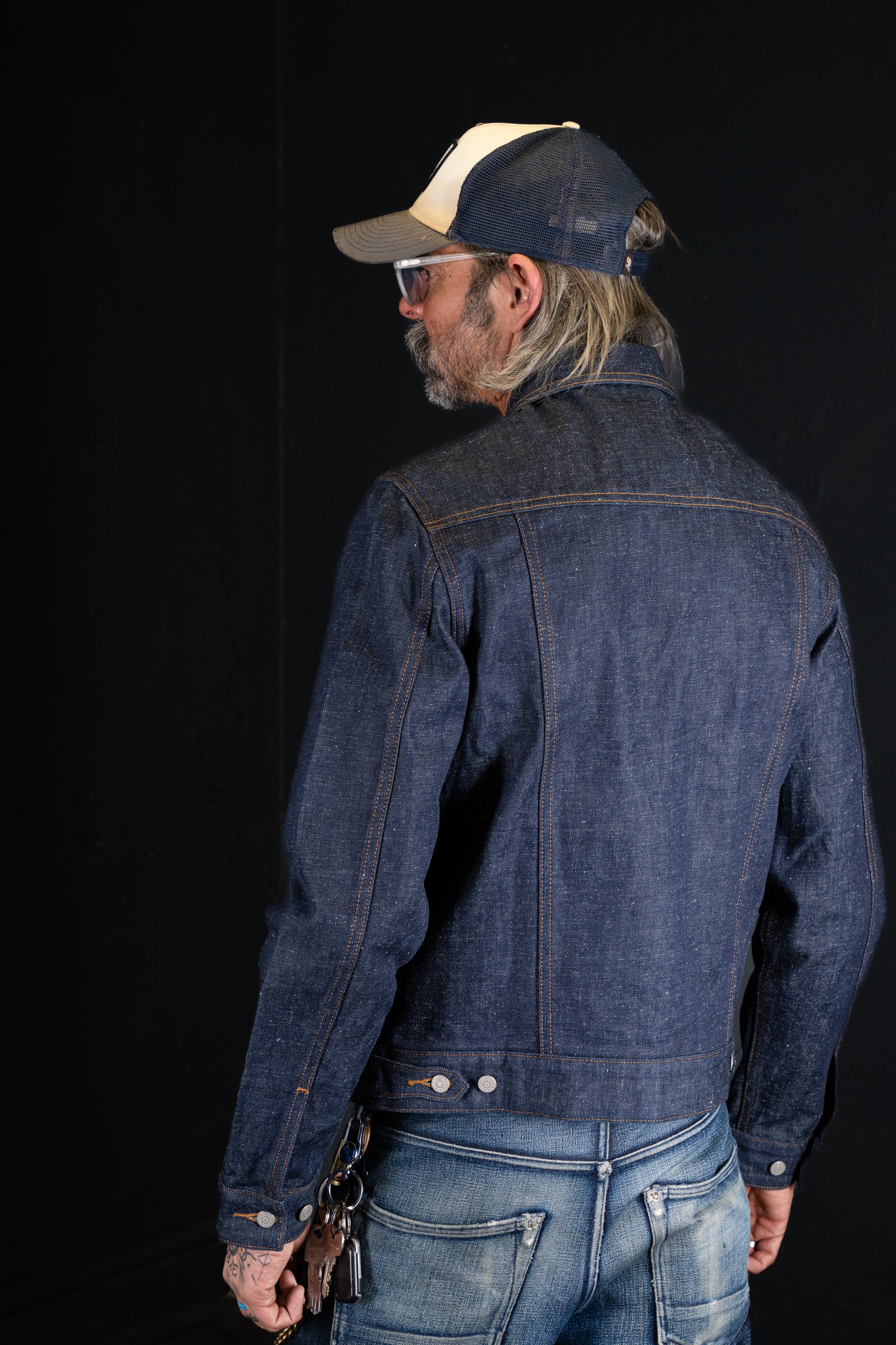 BZEN M.3139RR GARCIA-REHASH REGULAR FIT 4 POCKET RECYCLED COTTON JACKET-12.5OZ-RAW ROYAL BLUE