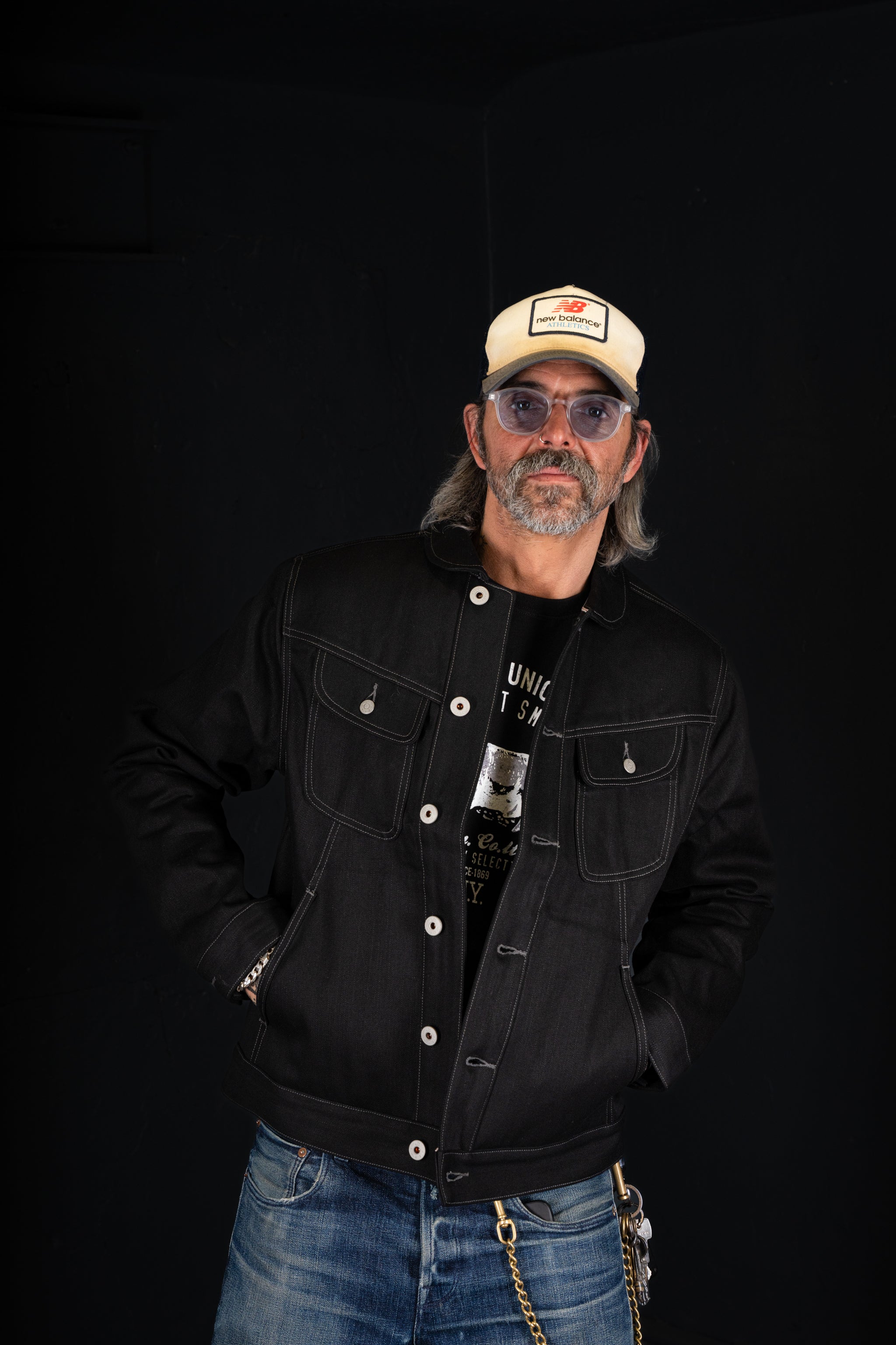 BZEN M.3139RR GARCIA BB REGULAR FIT SLEVEDGE BLACK BLACK JACKET-13.8OZ-RAW BLACK