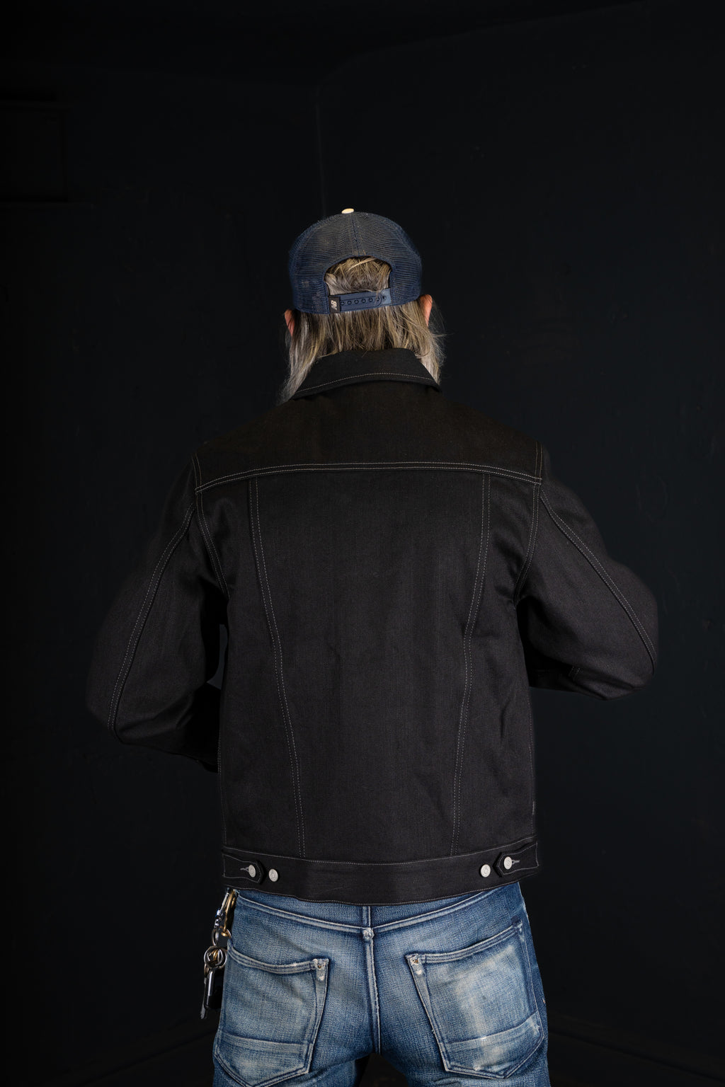 BZEN M.3139RR GARCIA BB REGULAR FIT SLEVEDGE BLACK BLACK JACKET-13.8OZ-RAW BLACK