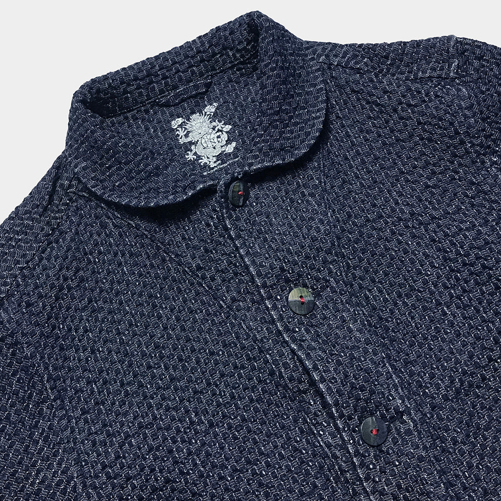 BZEN M.3049-MATTY INDIGO DOBBY WEAVE REGULAR FIT 2 POCKET BLAZER-E0 INDIGO