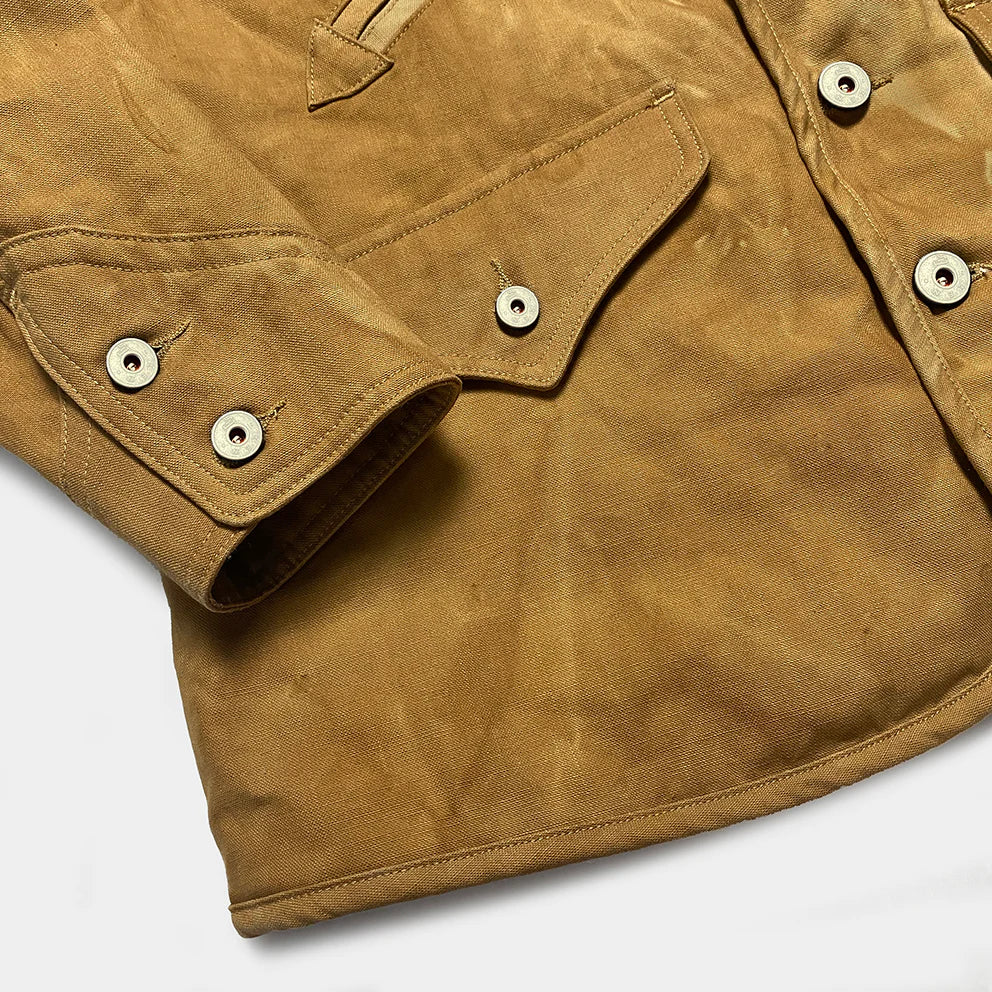 BZEN M.3011L MONTANA-CS REGULAR FIT AMERICAN OUTDOORS INSPIRED SHERPA LINED VEGGIE DYED CANVAS JACKET-12OZ-E0 SIENNA