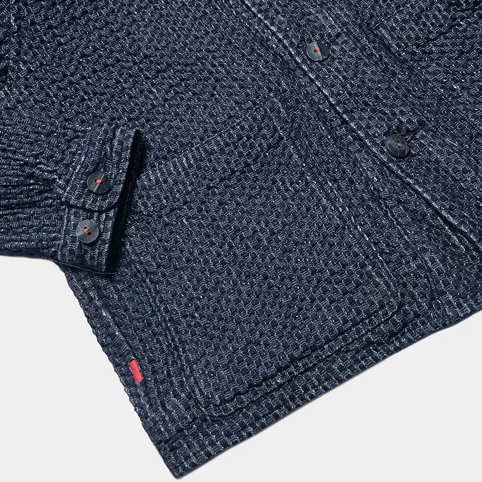 BZEN M.3049-MATTY INDIGO DOBBY WEAVE REGULAR FIT 2 POCKET BLAZER-E0 INDIGO