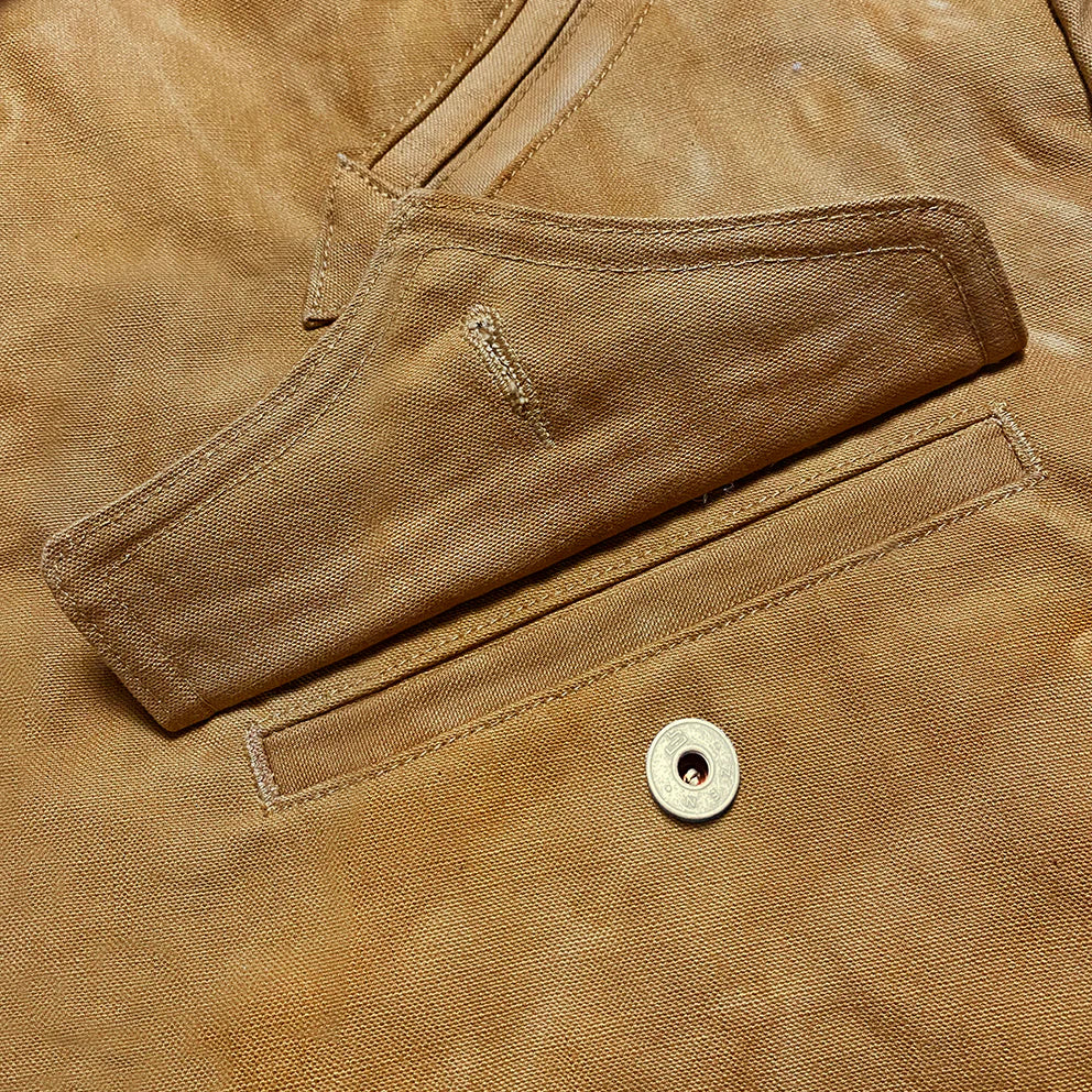 BZEN M.3011L MONTANA-CS REGULAR FIT AMERICAN OUTDOORS INSPIRED SHERPA LINED VEGGIE DYED CANVAS JACKET-12OZ-E0 SIENNA