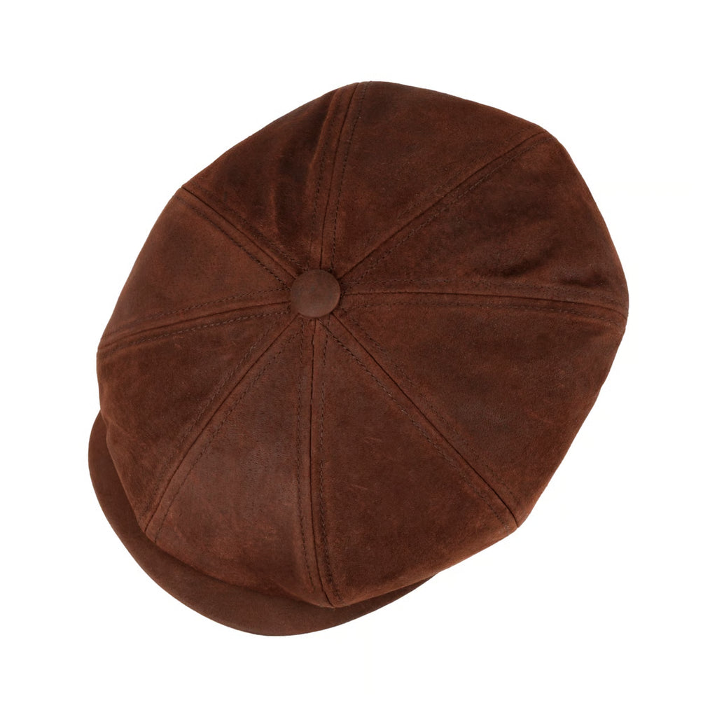 STETSON-HATTERAS UNI PIGSKIN FLAT CAP-BROWN