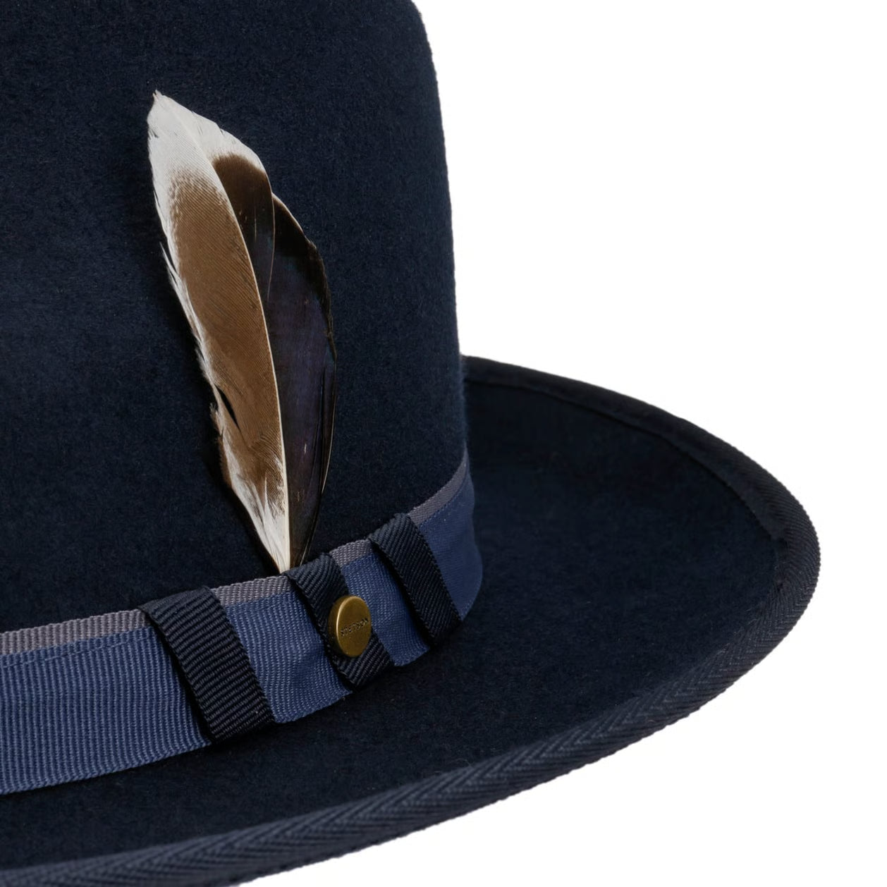 STETSON-HULBERT FEDORA WOOL HAT-NAVY