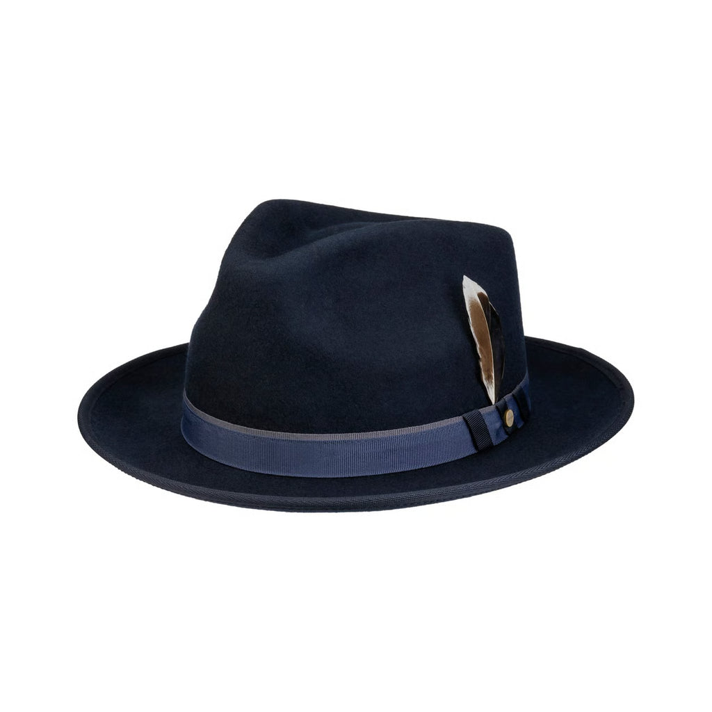 STETSON-HULBERT FEDORA WOOL HAT-NAVY