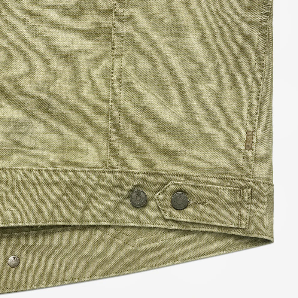 BZEN M.3127-THE CUT REGULAR FIT 2 POCKET BIKER'S VEST-12.5oz-CANVAS-E0 MOSS GREEN