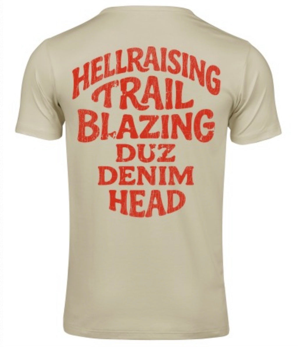 DUZ DENIM-"HELL RAISING" TEE-DUSTY WHITE