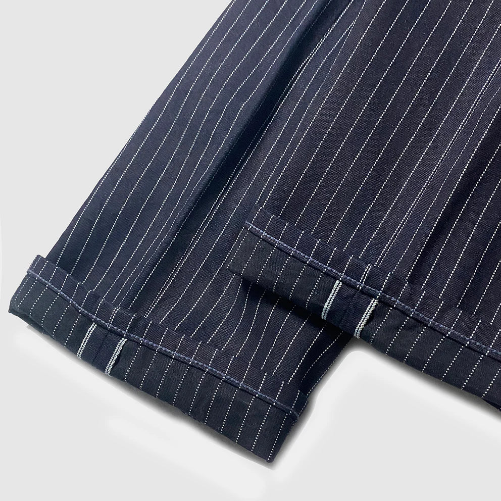 BZEN M.1279 JETHRO-STR DOUBLE PANEL FRONT 6 POCKET SELVEDGE INDIGO STRIPE DENIM PAINTER JEAN-13.8oz-HRH INDIGO STRIPE