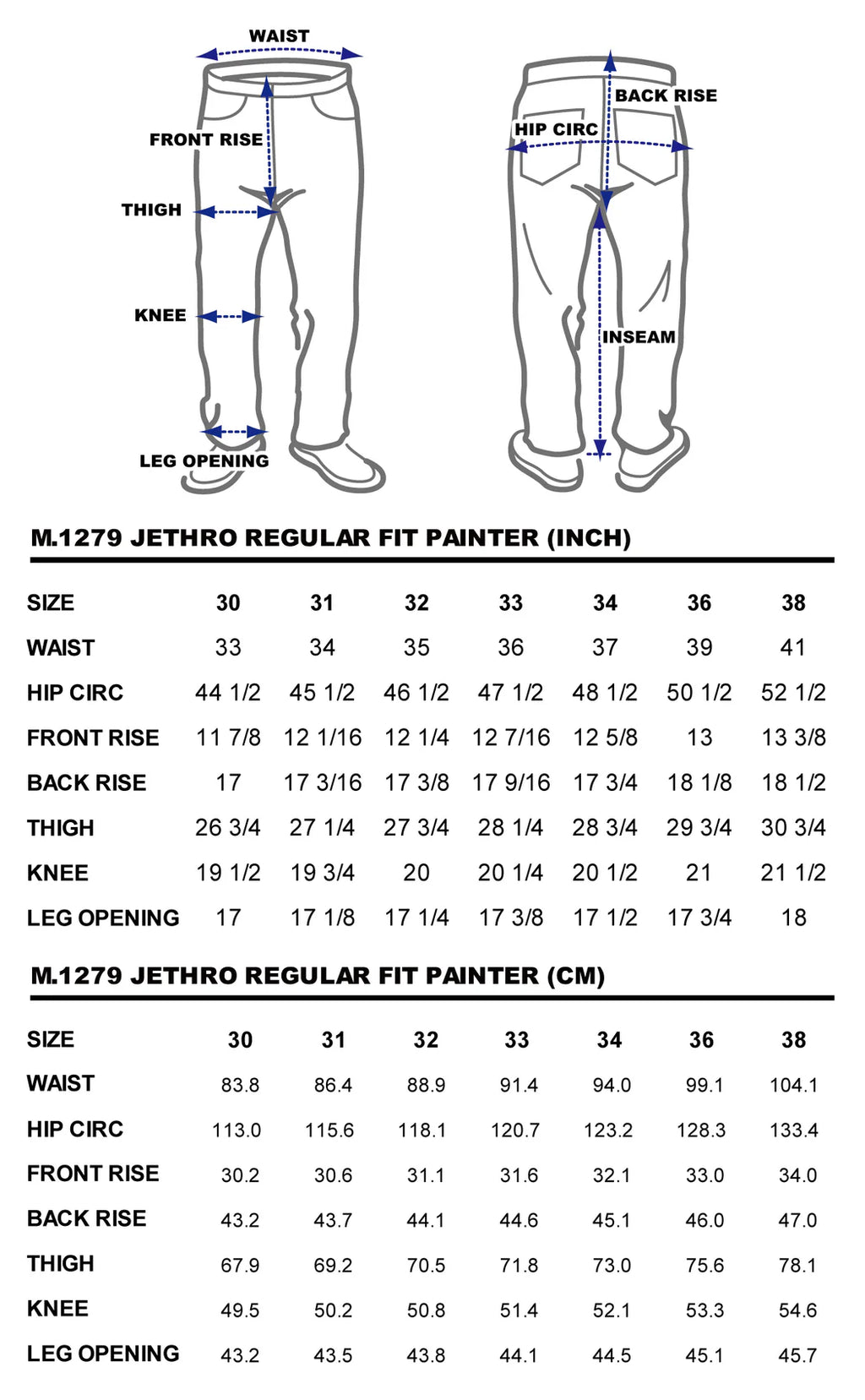 BZEN M.1279 JETHRO-STR DOUBLE PANEL FRONT 6 POCKET SELVEDGE INDIGO STRIPE DENIM PAINTER JEAN-13.8oz-HRH INDIGO STRIPE