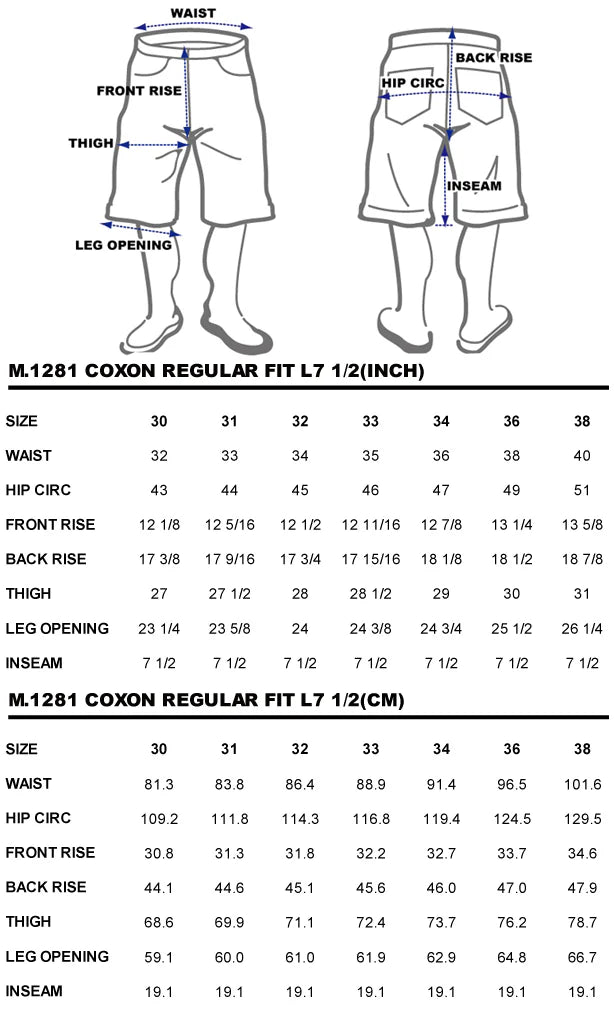 BZEN M.1281 COXON-CR REGULAR FIT CANVAS BERMUDA-12oz-E0 RUST