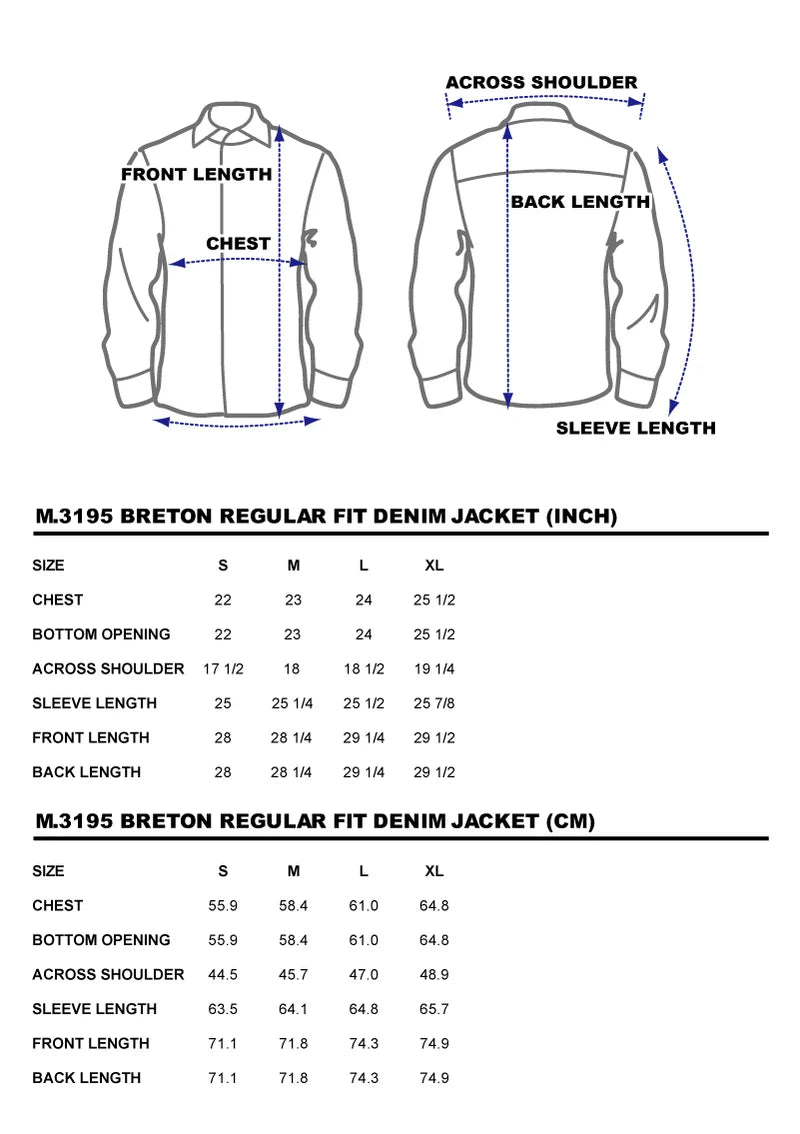 BZEN M.3195-BRETON REGULAR FIT 6 POCKET DENIM JACKET-12oz-E0 RINSE INDIGO