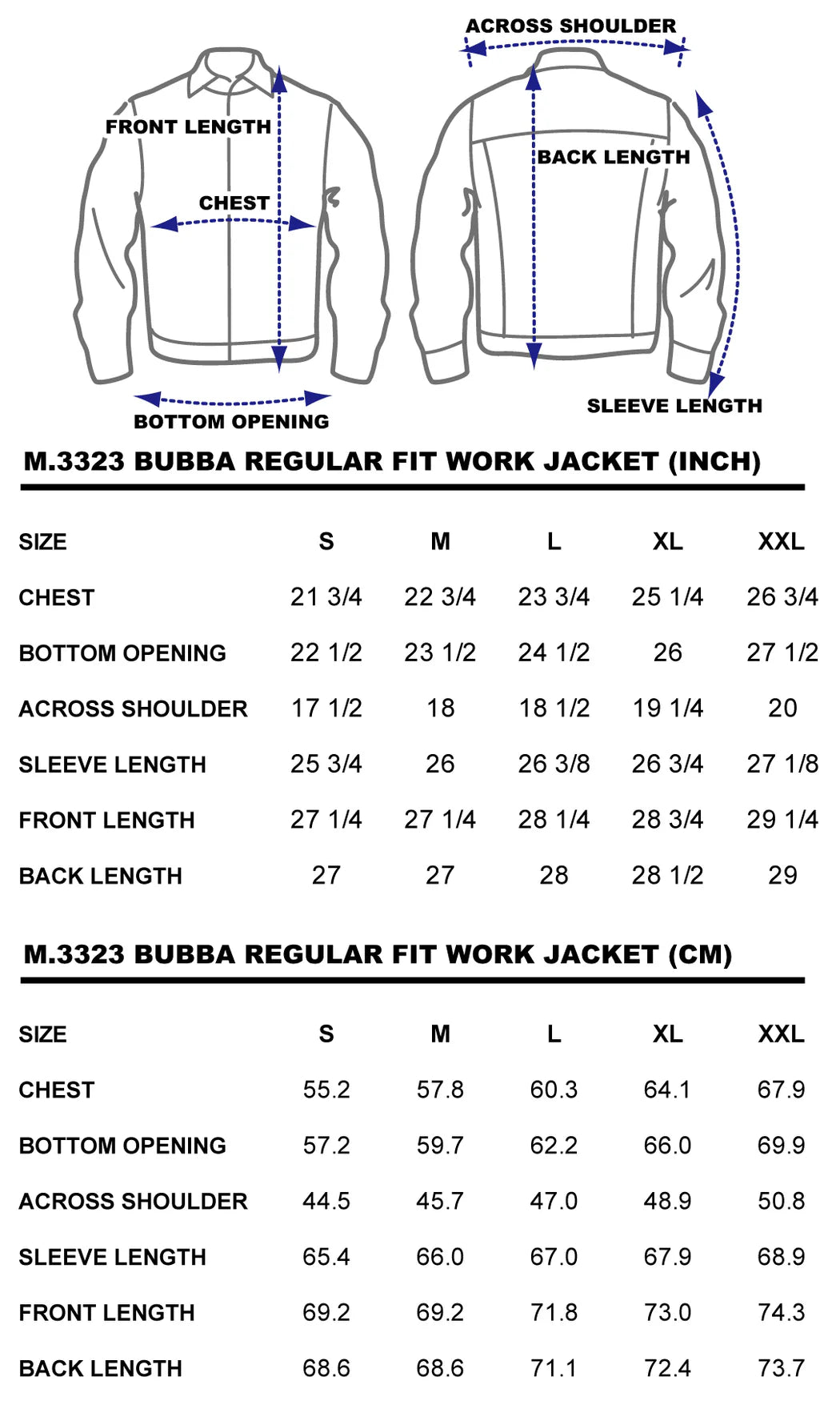 BZEN M.3323 BUBBA-S&P REGULAR FIT INDIGO DENIM WORK JACKET-10OZ-E0 INDIGO