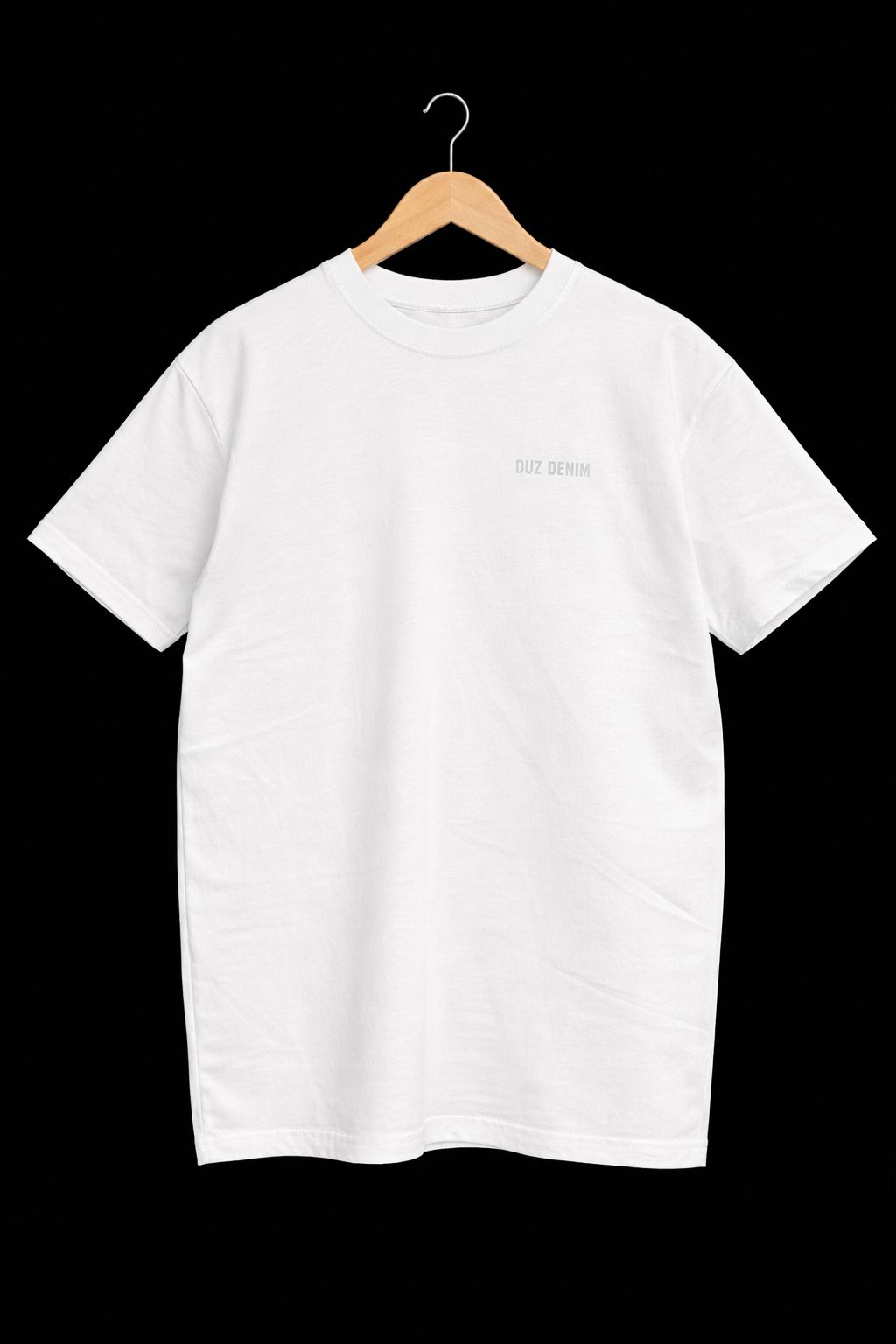 DUZ DENIM-MICRO EMBLEM-HEAVY JERSEY OVERSIZED TEE-WHITE