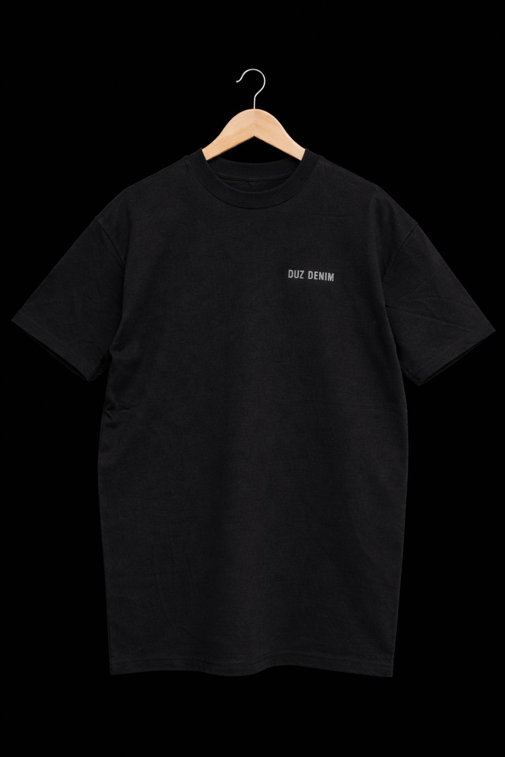 DUZ DENIM-MICRO EMBLEM-HEAVY JERSEY OVERSIZED TEE-BLACK