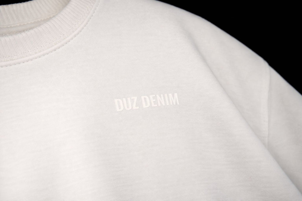 DUZ DENIM-MICRO EMBLEM-HEAVY JERSEY OVERSIZED TEE-WHITE