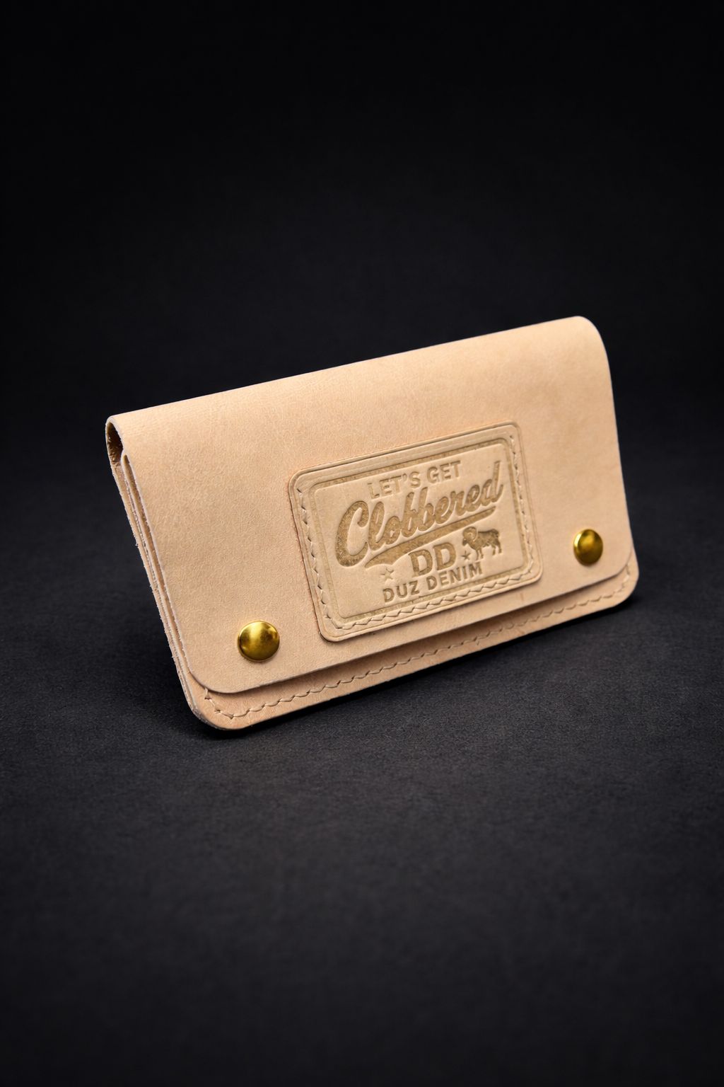 ***PRE-ORDER*** DUZ DENIM-"LET'S GET CLOBBERED"-LEATHER TRUCKER WALLET