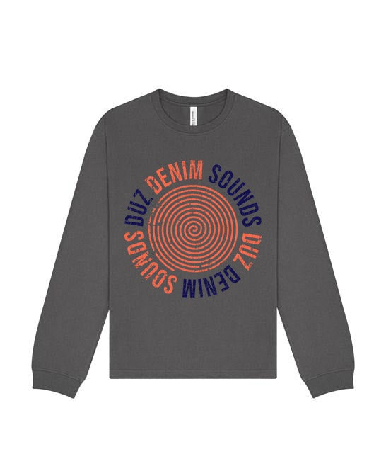 DUZ DENIM-"DUZ DENIM SOUNDS"-LONG SLEEVE HEAVY TEE-ASPHALT