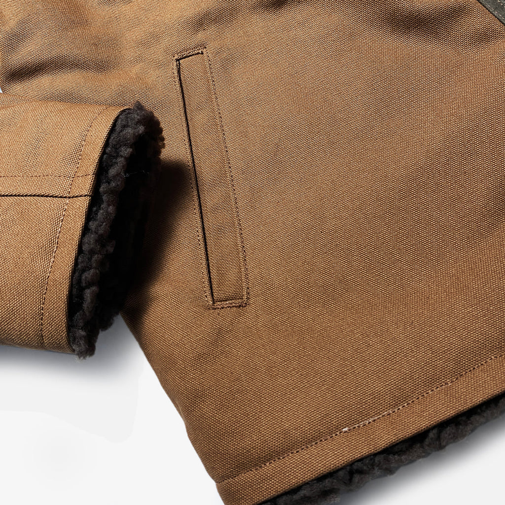 BZEN M.3054 GENGHIS-CR REGULAR FIT RAF WW2 INSPIRED AVIATOR FLYING GRIZZLY RUST CANVAS JACKET-12OZ-E0 RUST