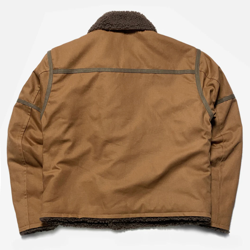 BZEN M.3054 GENGHIS-CR REGULAR FIT RAF WW2 INSPIRED AVIATOR FLYING GRIZZLY RUST CANVAS JACKET-12OZ-E0 RUST