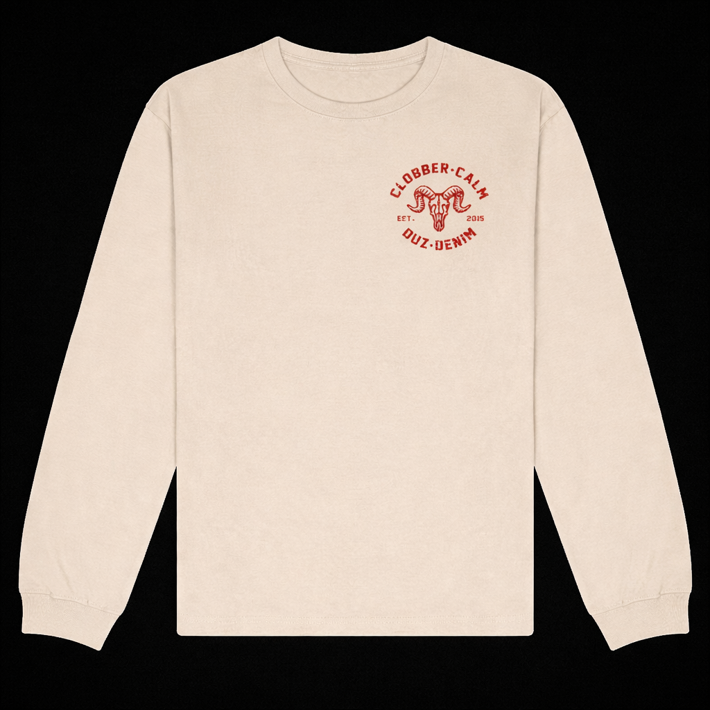 DUZ DENIM-"DENIM OR DEATH"-LONG SLEEVE HEAVY TEE-DUST