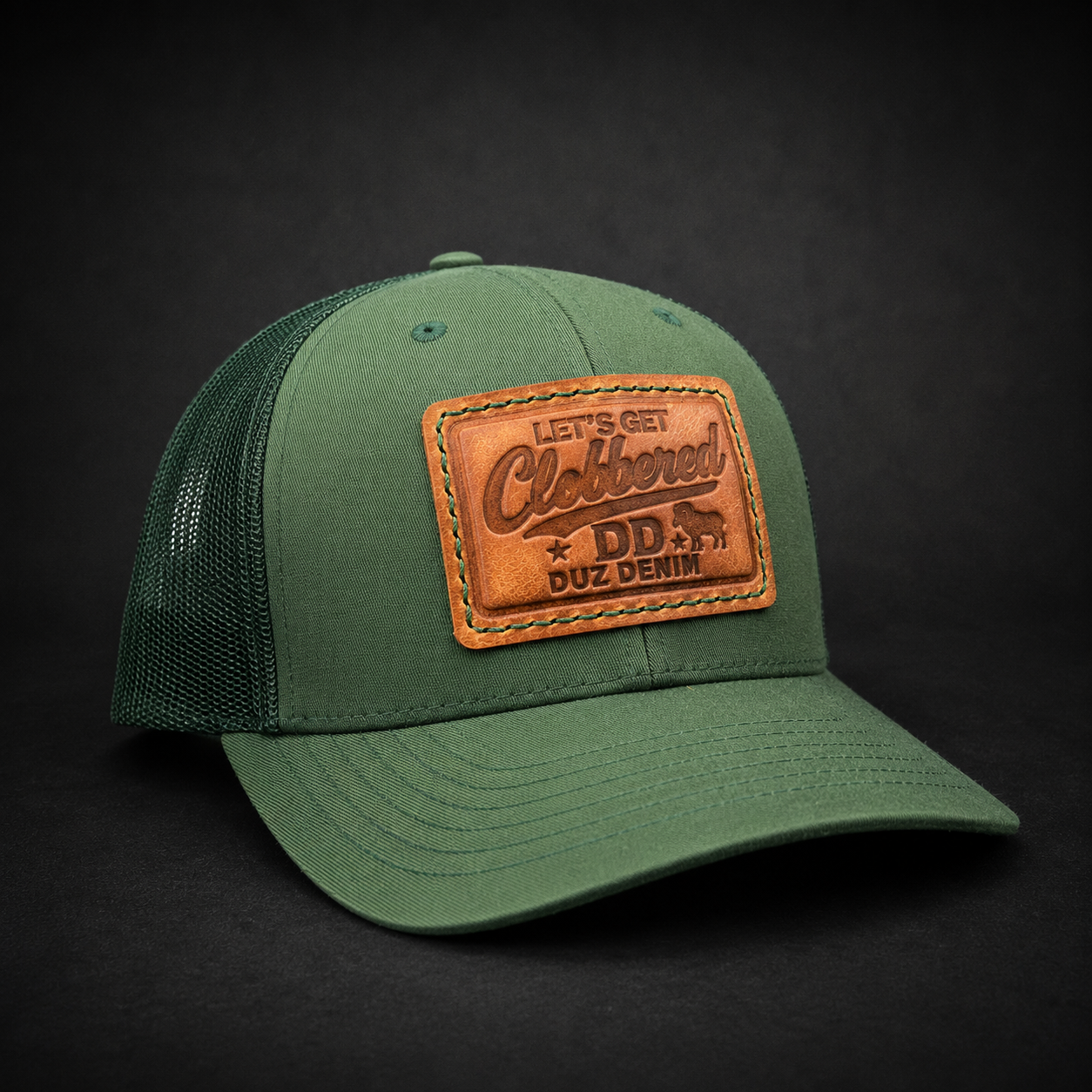 Duz Denim "Let's Get Clobbered" Trucker (Green)