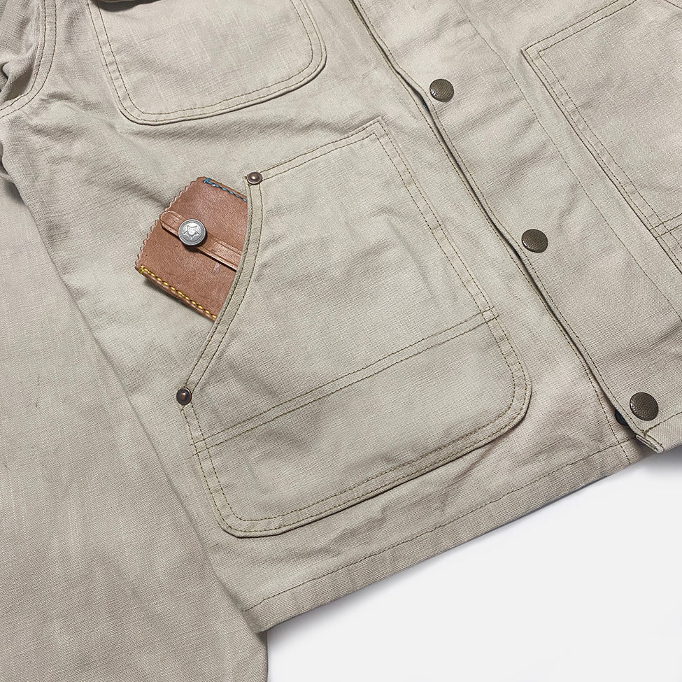 Bzen M.3315 Maverick4 CS Regular Fit Zip Up 4 Pocket Veggie Dyed Canvas Jacket 12.5oz E0 (Sand)