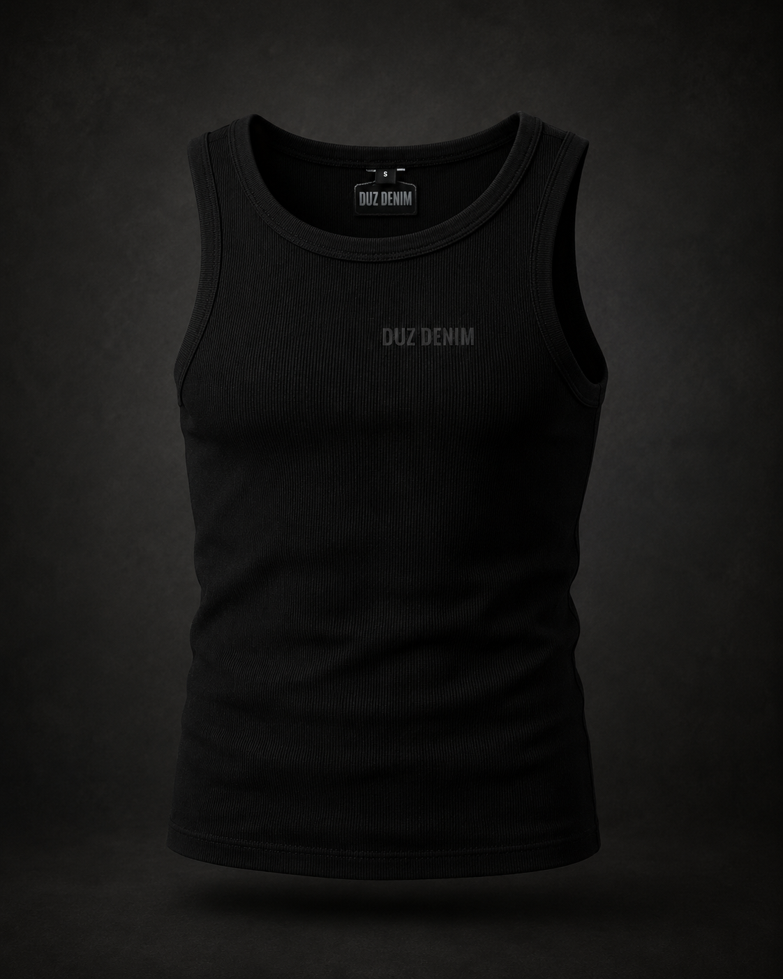 Duz Denim Ribbed Vest (Black)