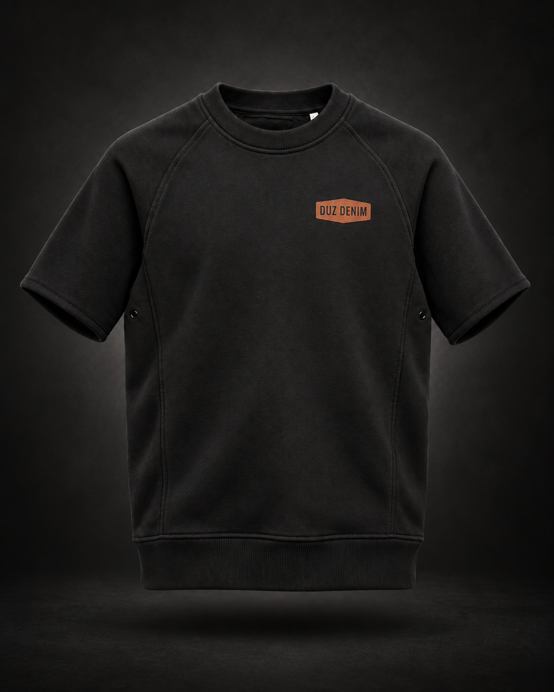 Duz Denim "Badge Logo" Slim Raglan Sweatshirt Tee (Black)