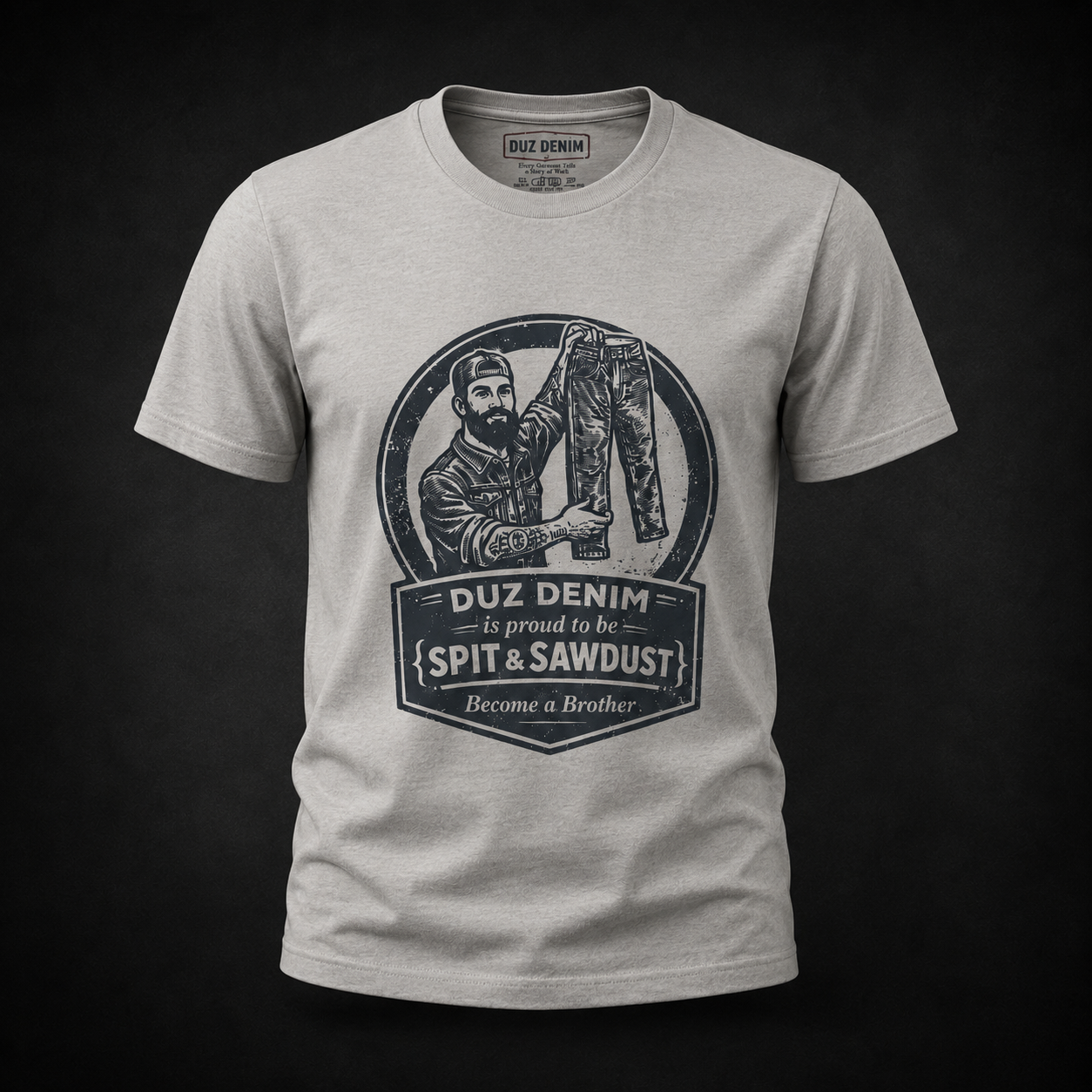 Duz Denim "Spit & Sawdust" Tee (Grey)